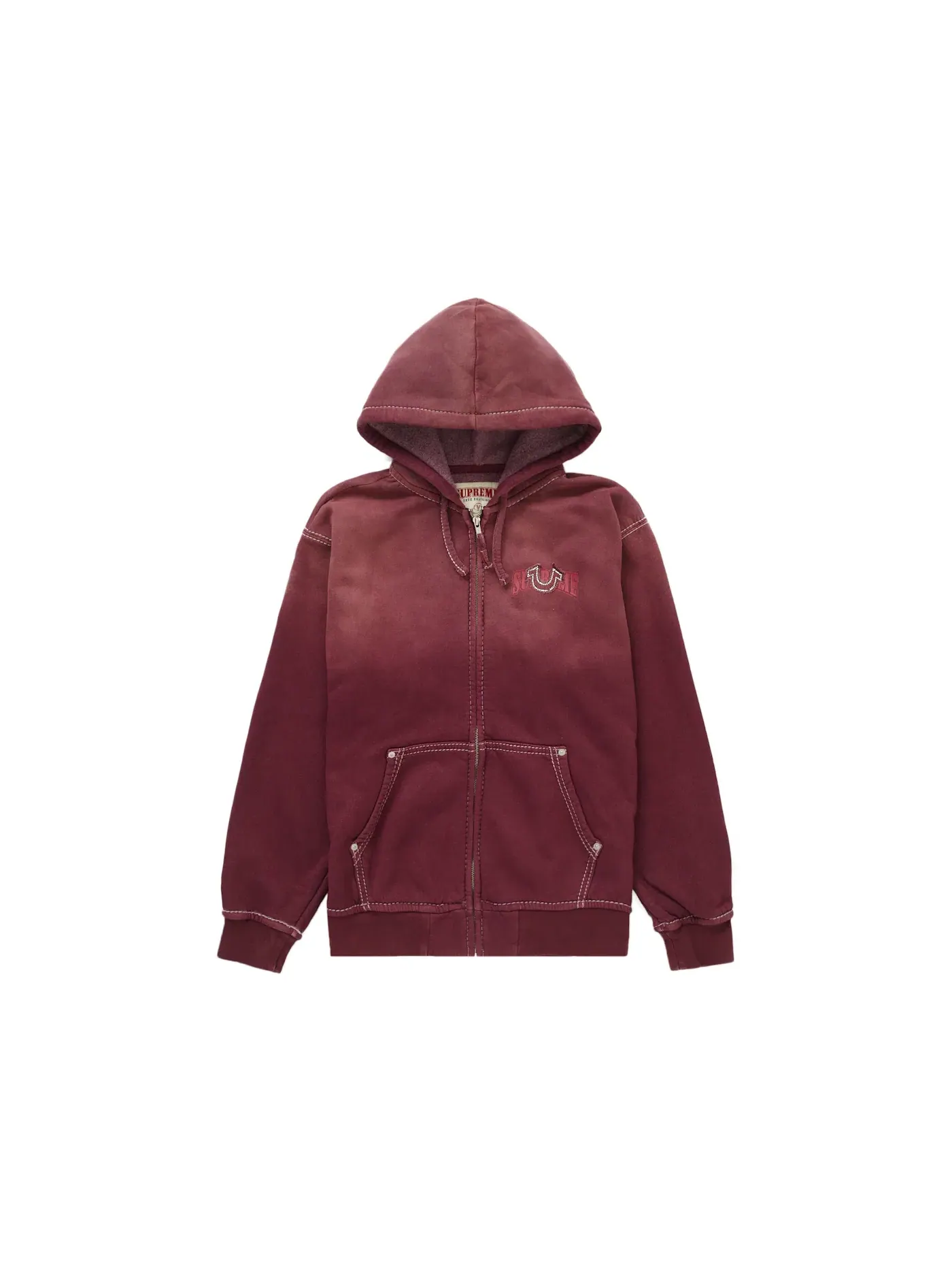 Мужская худи с застежкой-молнией Supreme True Religion Zip Up Hooded Sweatshirt (FW22) — изображение 1 из 2, фиолетовый