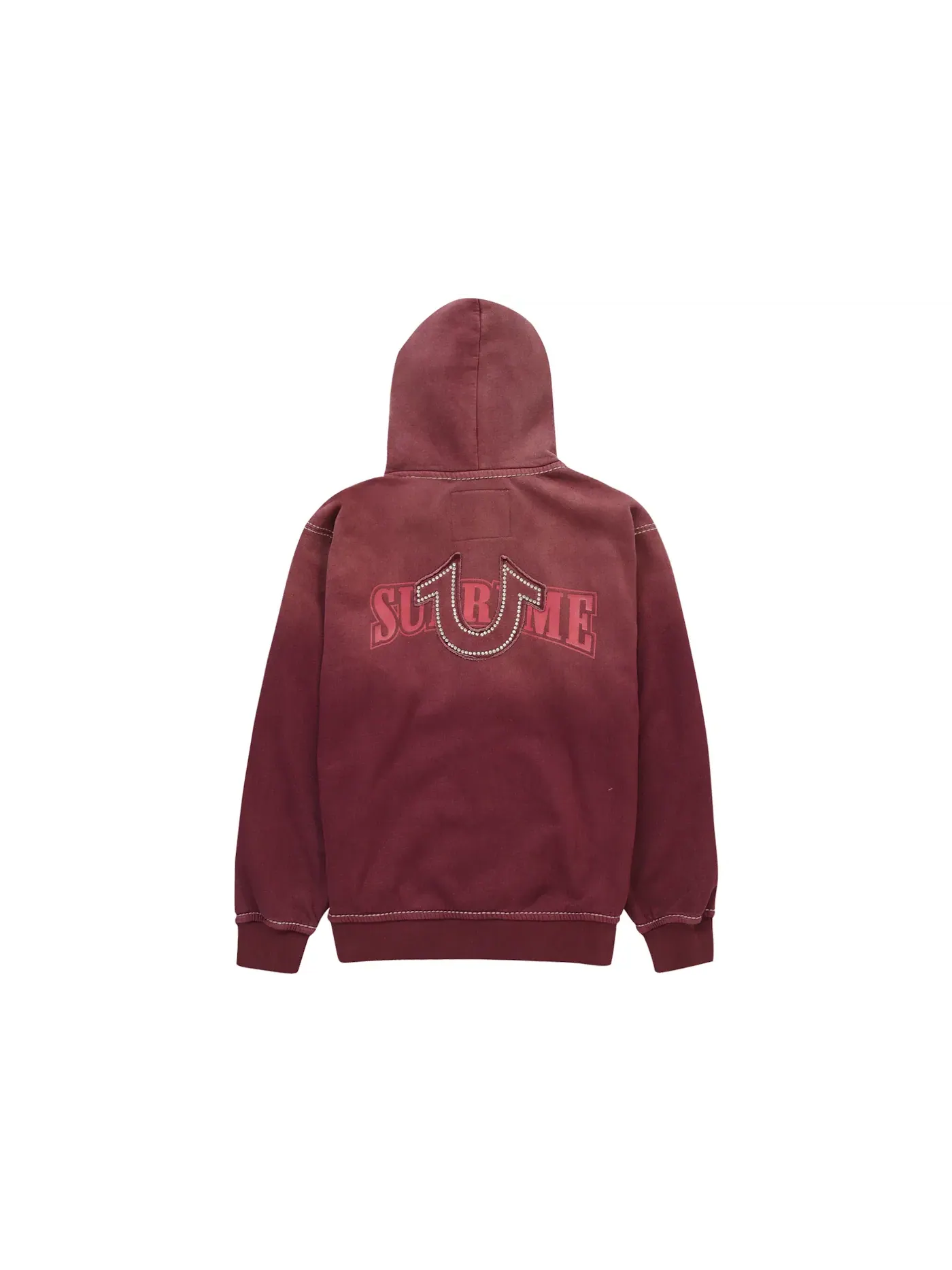 Мужская худи с застежкой-молнией Supreme True Religion Zip Up Hooded Sweatshirt (FW22) — изображение 2 из 2, фиолетовый