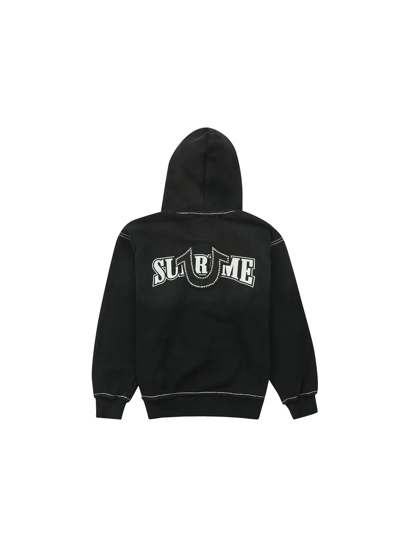 Мужская худи с принтом Supreme True Religion — изображение 2 из 2, черный