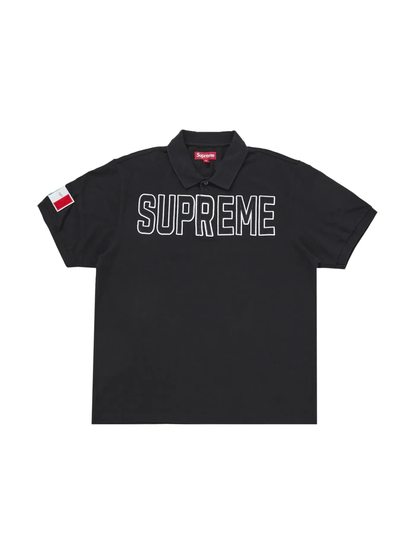Мужское поло с аппликацией Supreme — изображение 1 из 1, черный