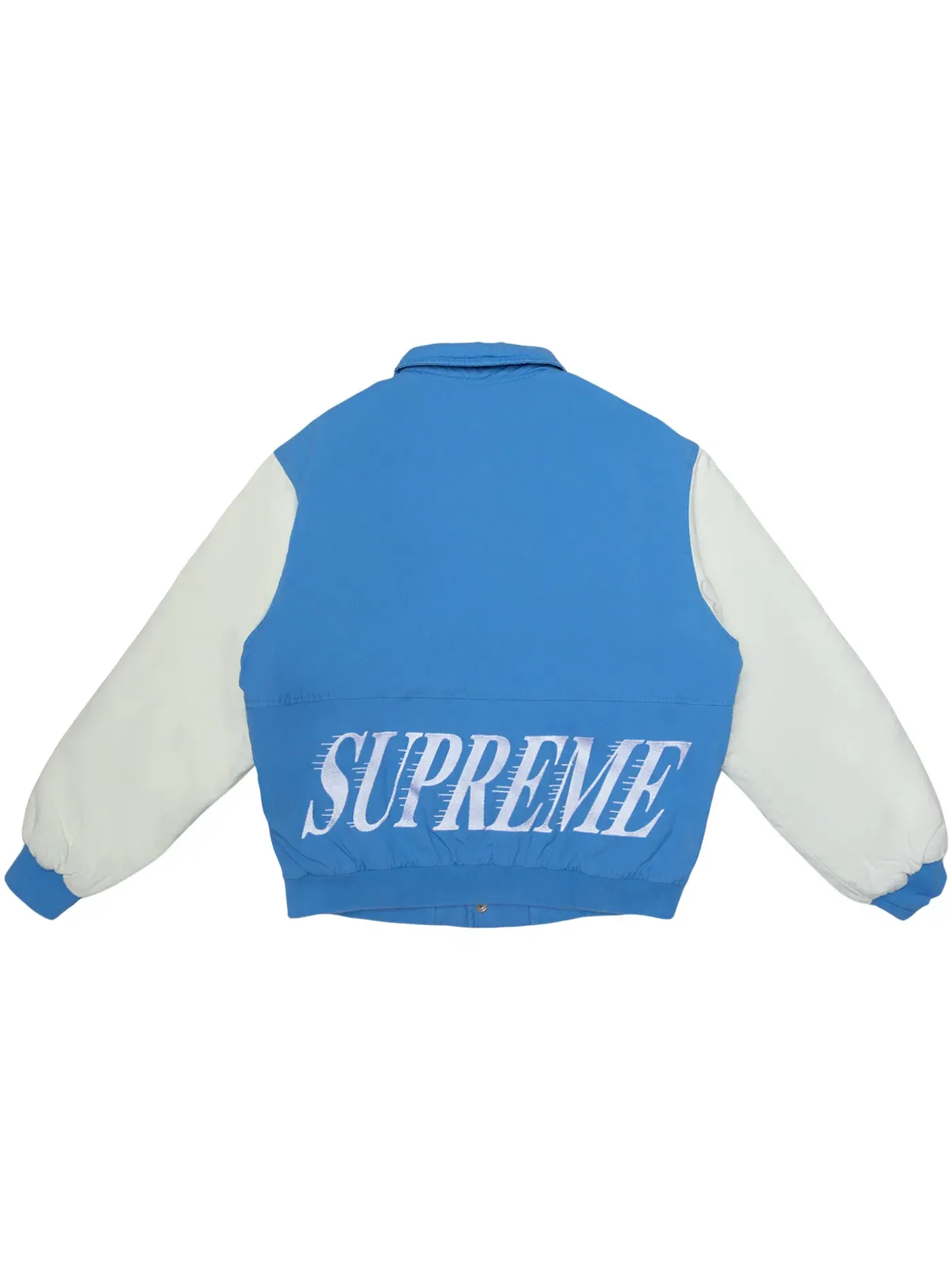 Мужская куртка-бомбер с воротником-стойкой Varsity Jacket Supreme — изображение 1 из 2, светлый синий