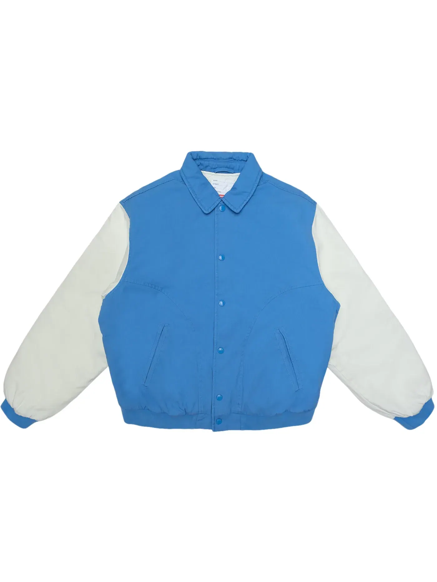 Мужская куртка-бомбер с воротником-стойкой Varsity Jacket Supreme — изображение 2 из 2, светлый синий