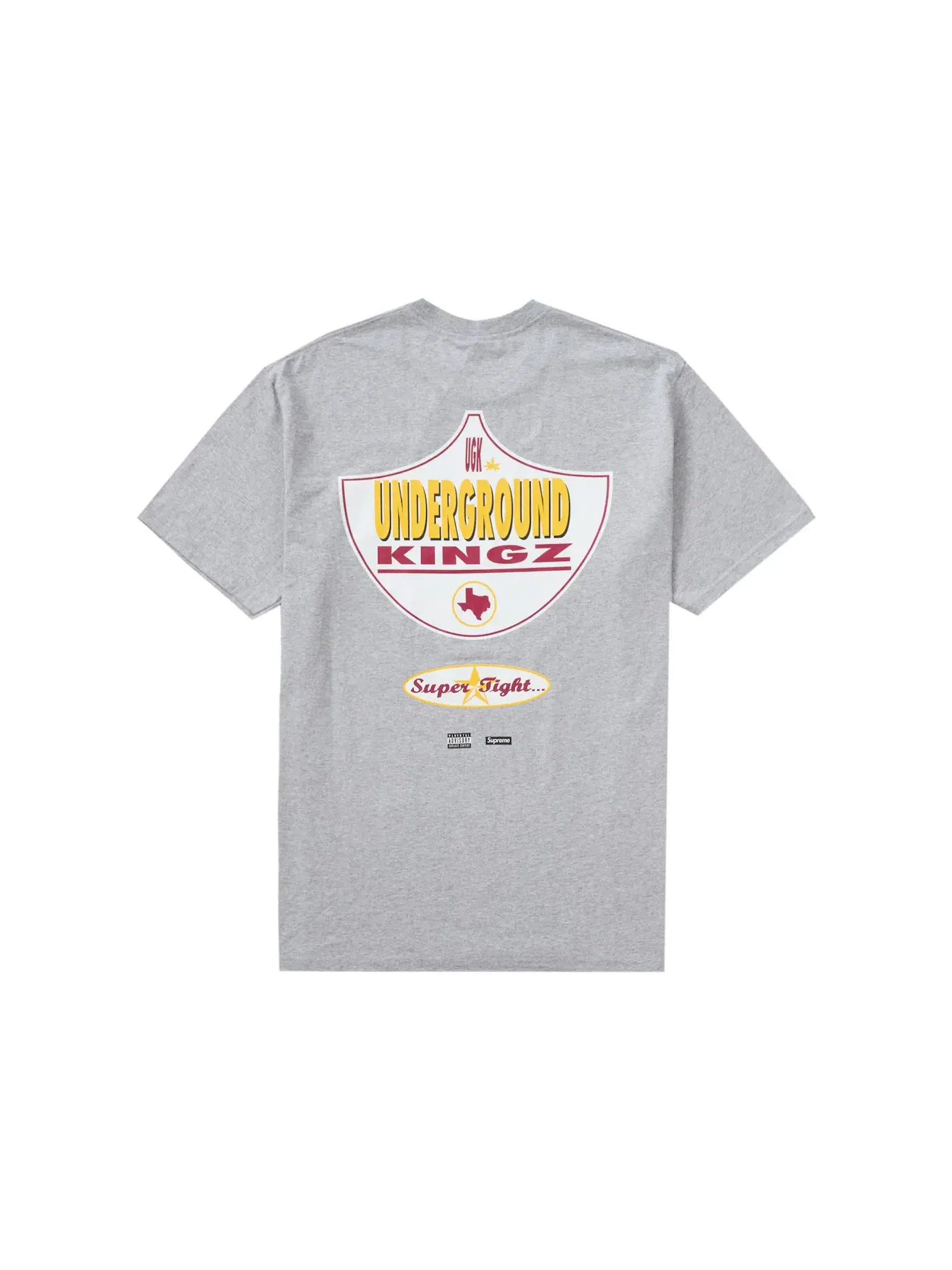 Мужская футболка с принтом Supreme UGK Super Tight Tee — изображение 1 из 2, серый