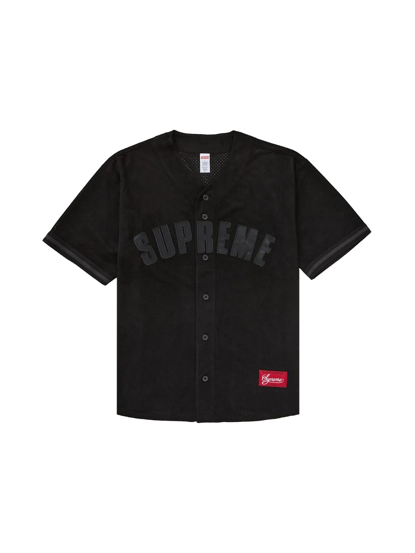 Мужская бейсбольная джерси из сетки и ультразамши Supreme Jersey — изображение 1 из 2, черный