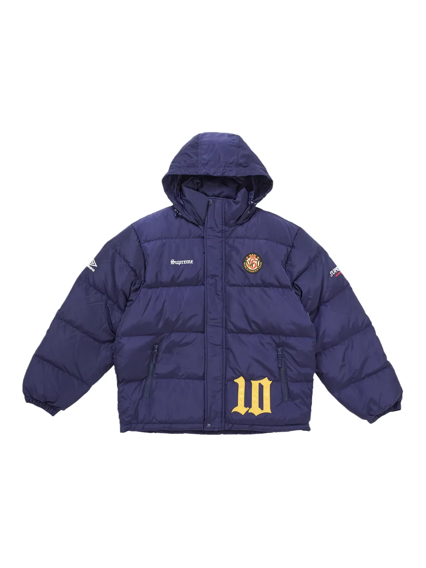 Мужская пуховая куртка-пуховик с принтом Jacket Supreme — изображение 1 из 5, темно-синий