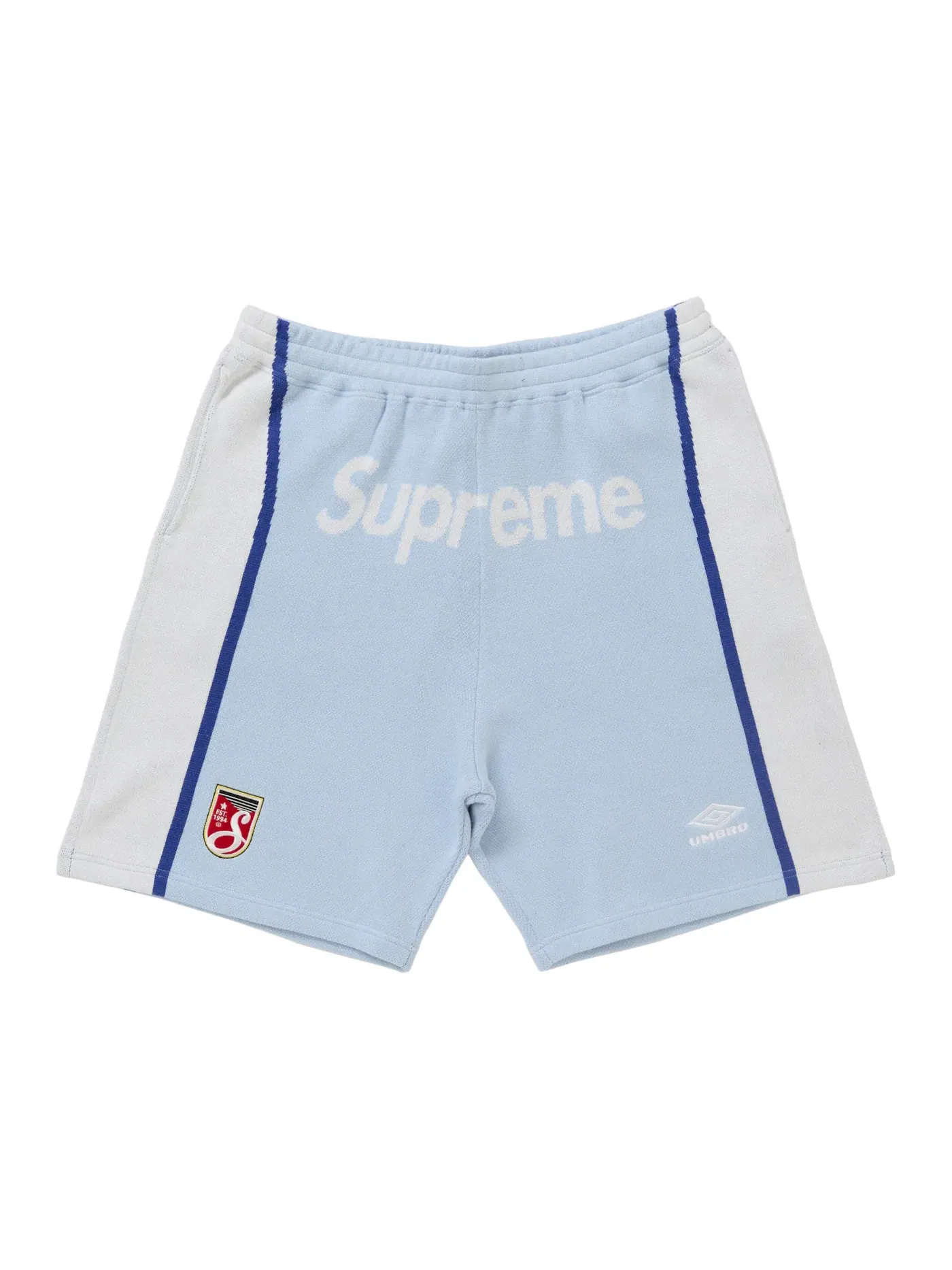Мужские шорты из трикотажа Supreme Umbro Knit Soccer Short — изображение 1 из 2, синий