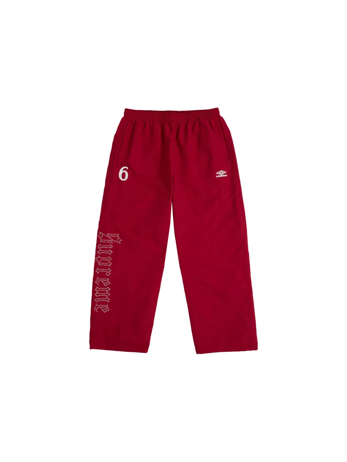 Мужские спортивные штаны с принтом Rhinestone Supreme Umbro — изображение 1 из 2, красный