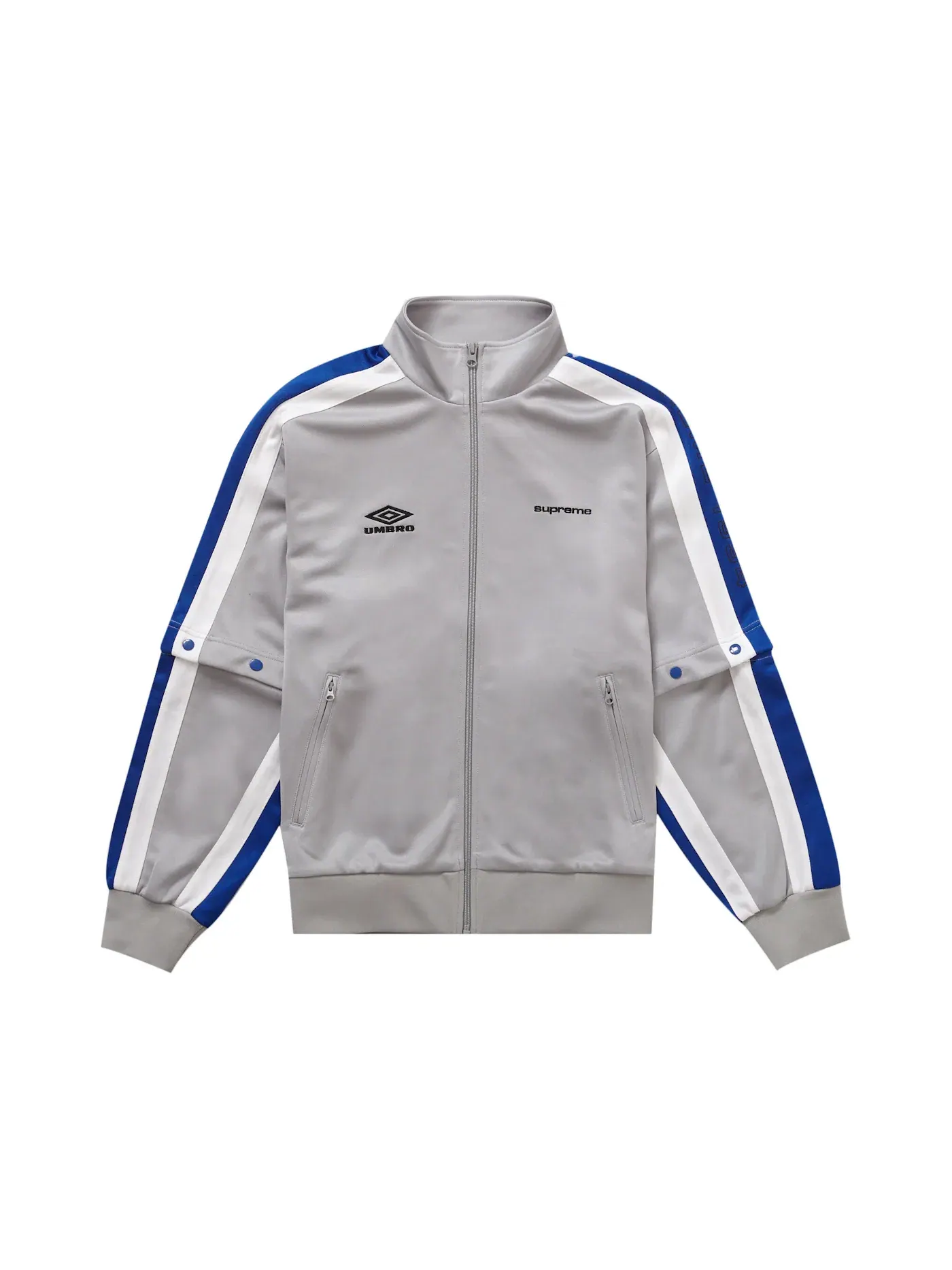 Мужская куртка-бомбер с длинным рукавом Supreme Umbro Snap Sleeve Jacket — изображение 1 из 4, светлый серый