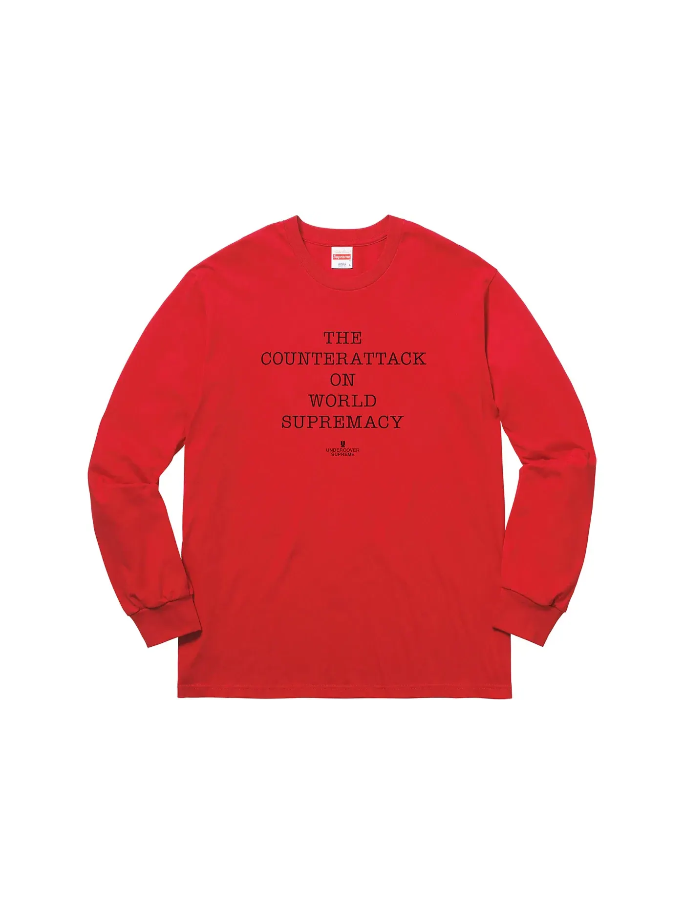Мужская футболка с длинным рукавом Supreme UNDERCOVER/Public Enemy Counterattack L/S Tee Red — изображение 1 из 2, красный