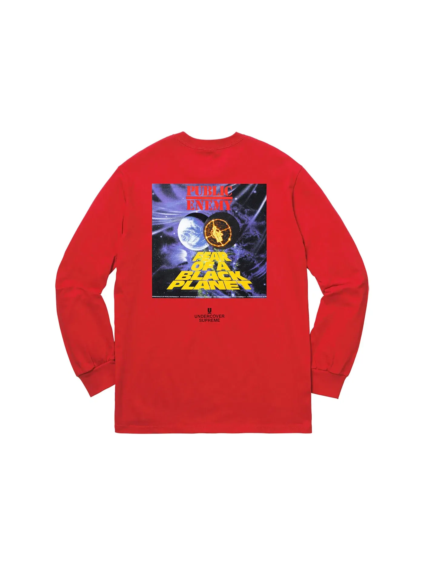 Мужская футболка с длинным рукавом Supreme UNDERCOVER/Public Enemy Counterattack L/S Tee Red — изображение 2 из 2, красный