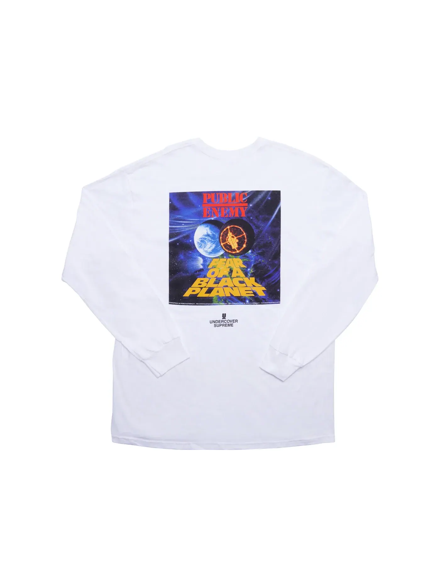 Мужская футболка с длинным рукавом с принтом Supreme UNDERCOVER/Public Enemy Counterattack Tee — изображение 2 из 2, белый