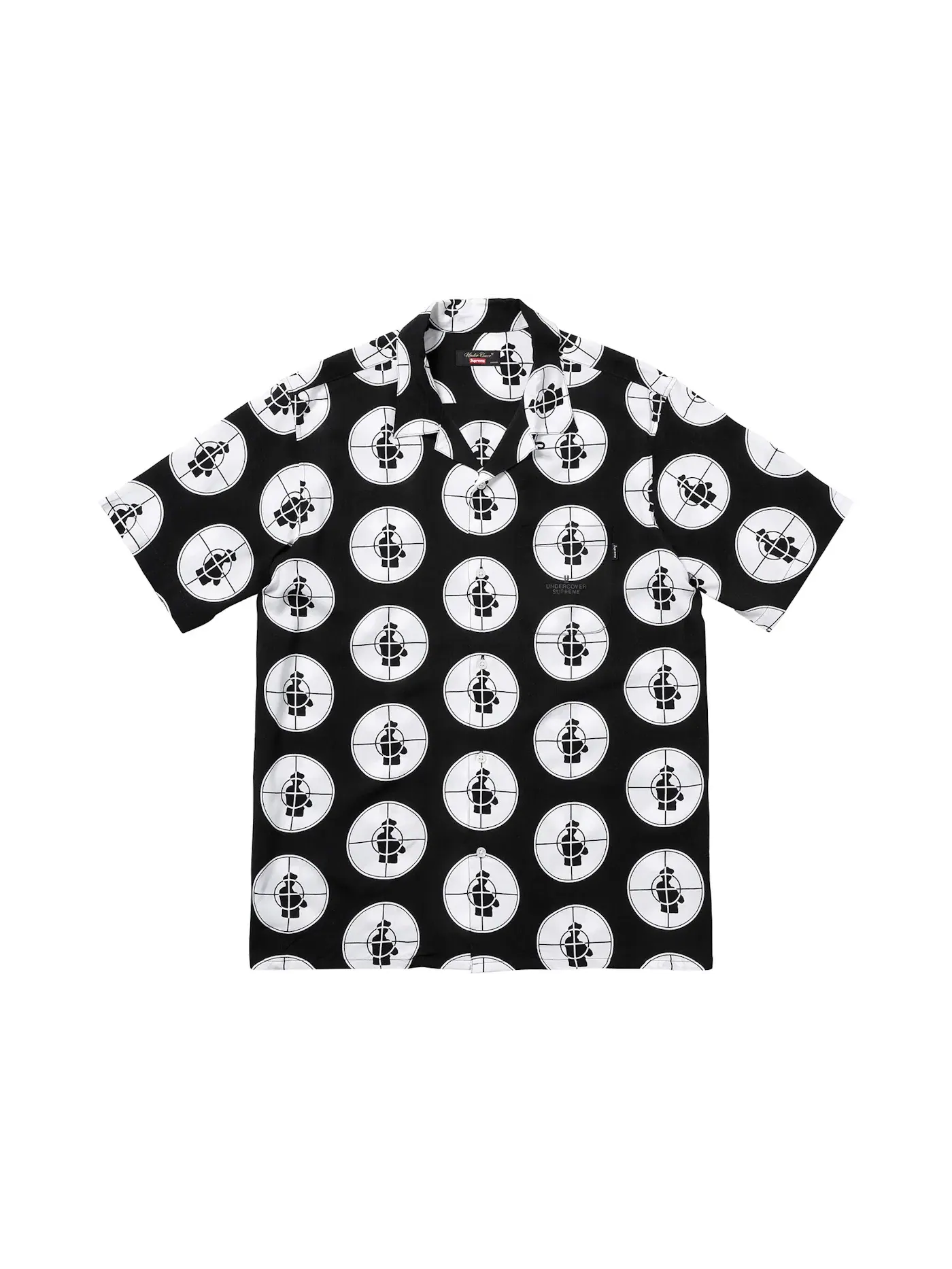 Мужская рубашка с принтом Supreme UNDERCOVER/Public Enemy Rayon Shirt — изображение 1 из 2, черный
