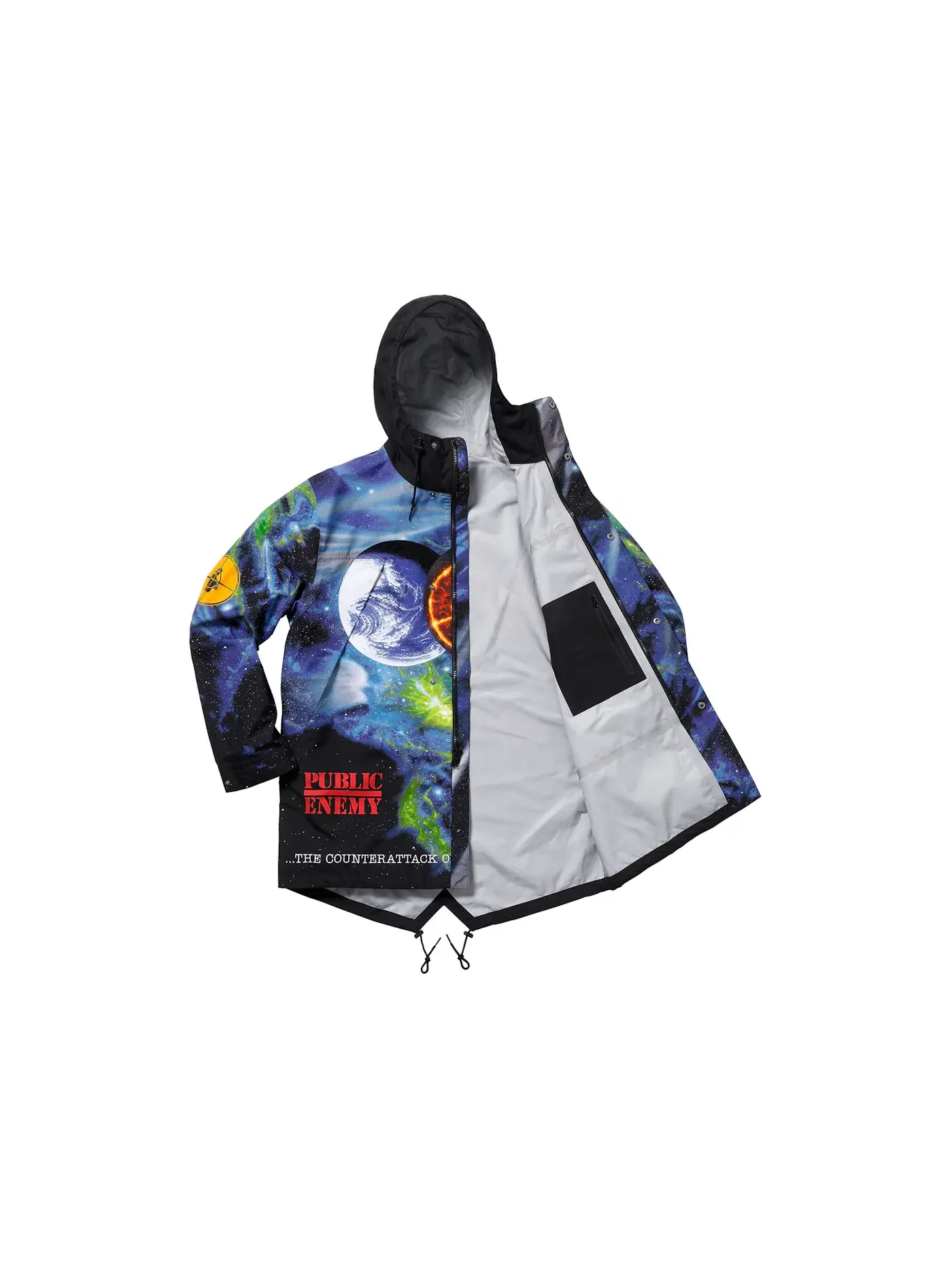 Мужская парка с принтом Supreme UNDERCOVER/Public Enemy Taped Seam Parka — изображение 2 из 3, мульти
