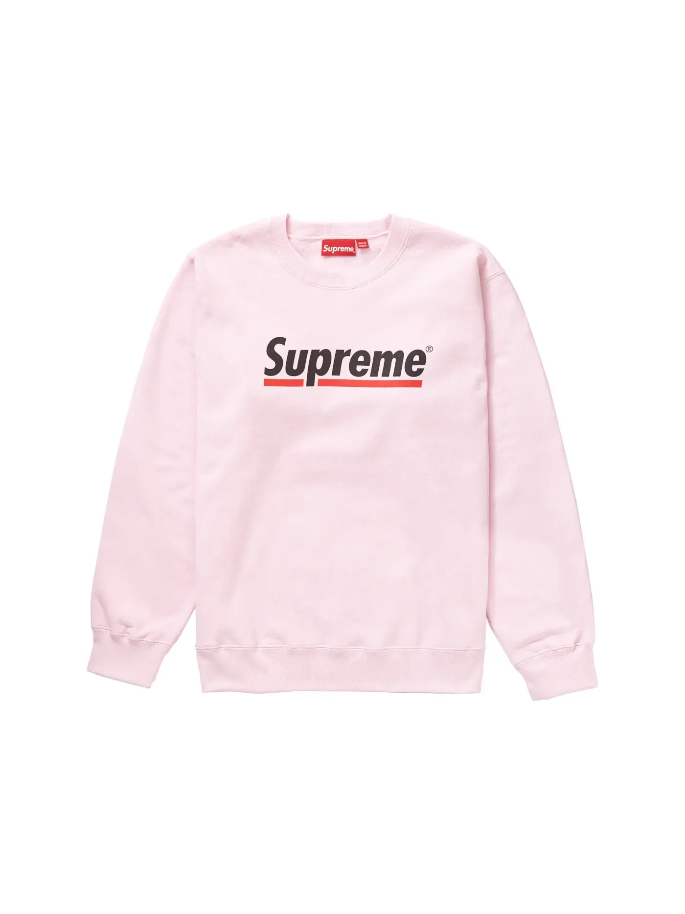 Мужской свитшот с принтом Supreme Crewneck — изображение 1 из 1, светлый розовый