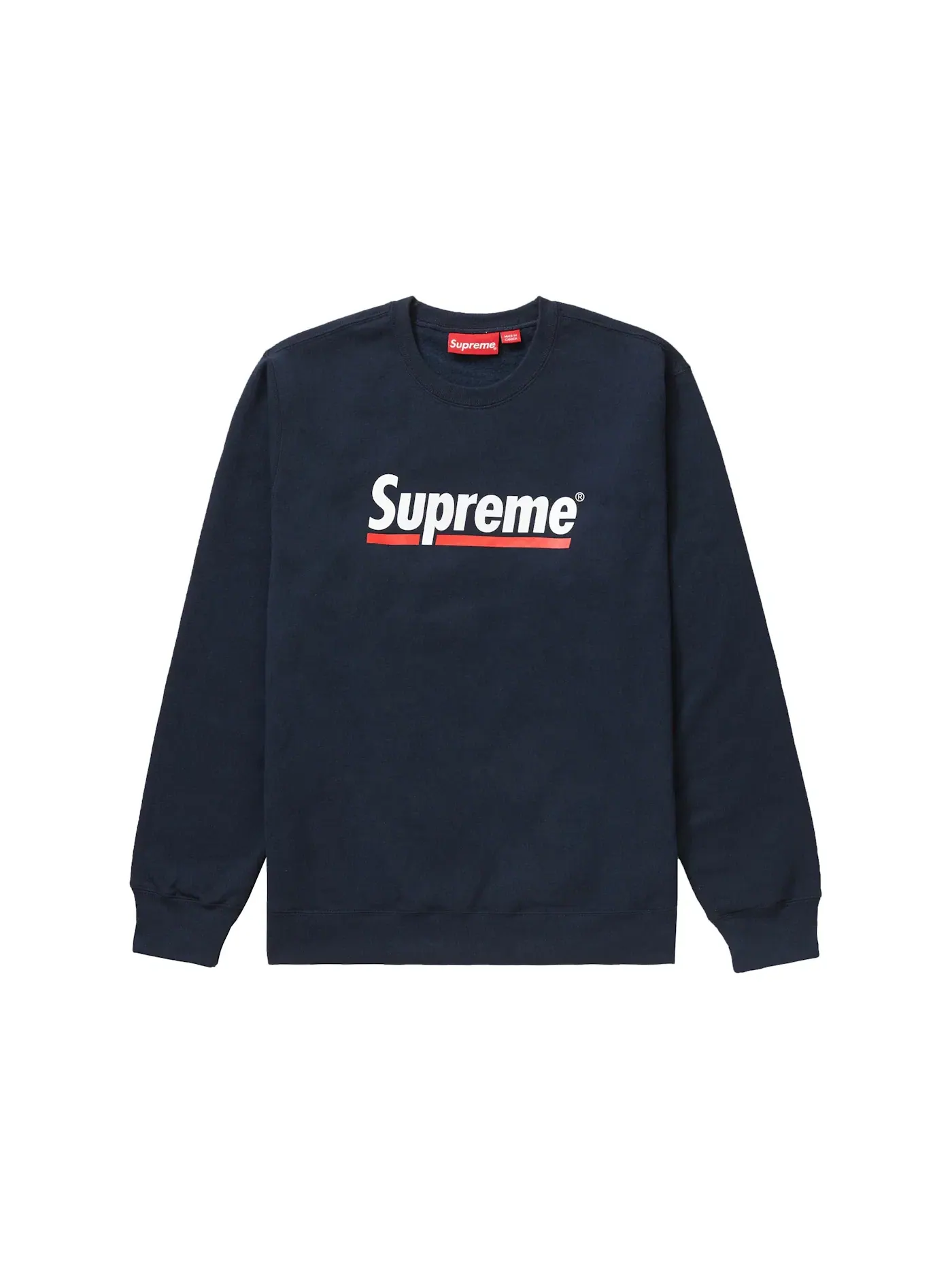 Мужской свитшот с принтом Crewneck Supreme — изображение 1 из 1, темно-синий