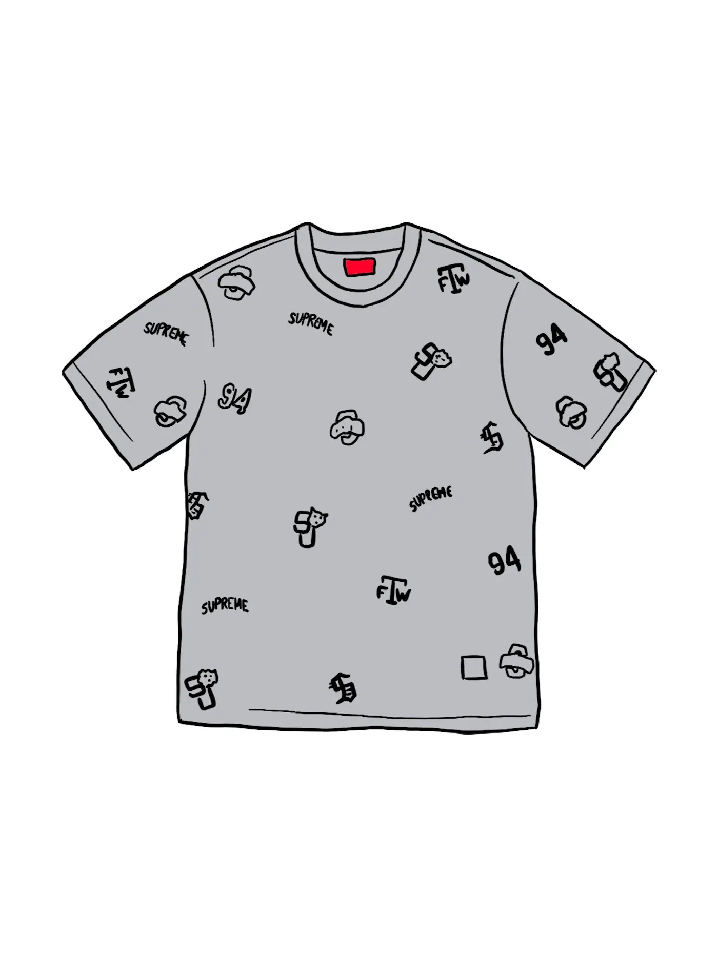Мужская футболка с коротким рукавом Supreme S/S Top (SS20) — изображение 1 из 1, серый