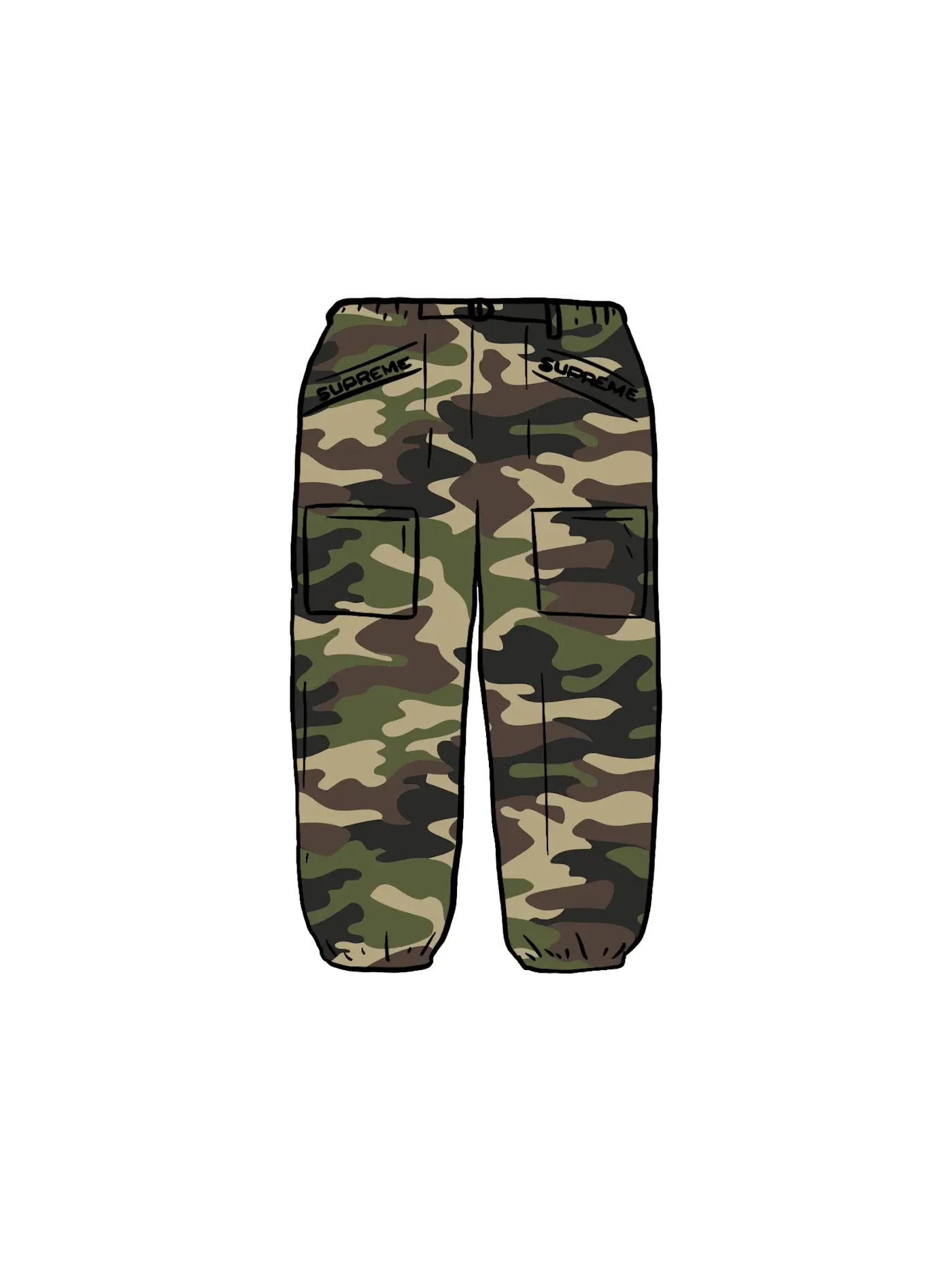 Мужские брюки с ремнем Utility Belted Pant Supreme, Woodland Camo — 1