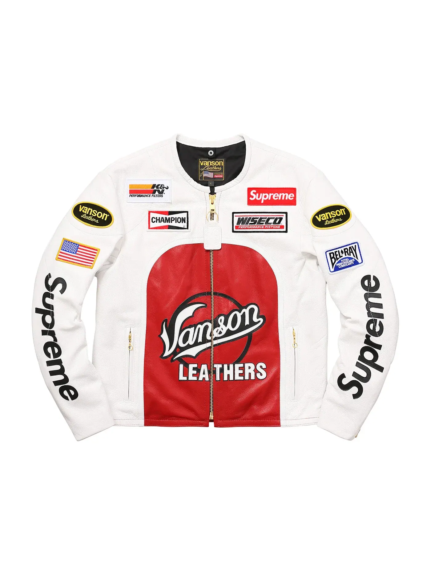 Мужская куртка с принтом Supreme Vanson Leather Star Jacket — изображение 1 из 1, белый