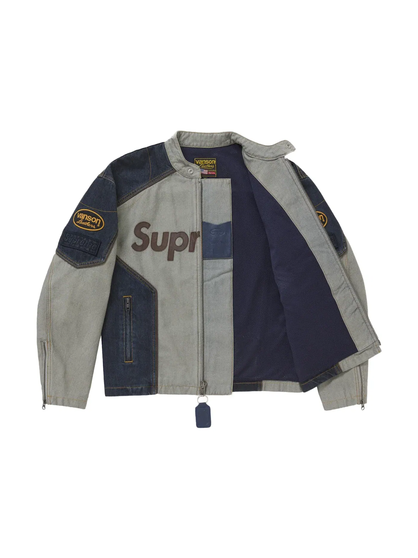Мужская куртка из кордуры и хлопка с джинсовым оттенком Supreme — изображение 2 из 4, джинсовый синий