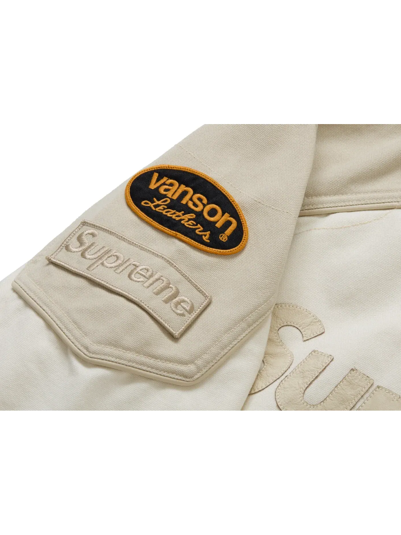 Мужская куртка из кордуры с хлопком Supreme Vanson Leathers — изображение 4 из 4, белый