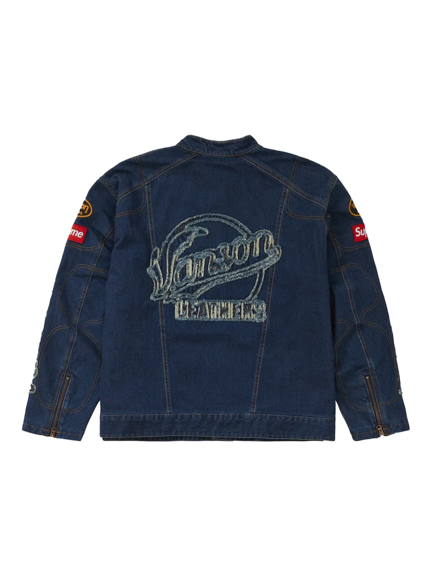 Мужская джинсовая куртка с принтом Supreme Vanson Leathers Cordura — изображение 3 из 3, синий