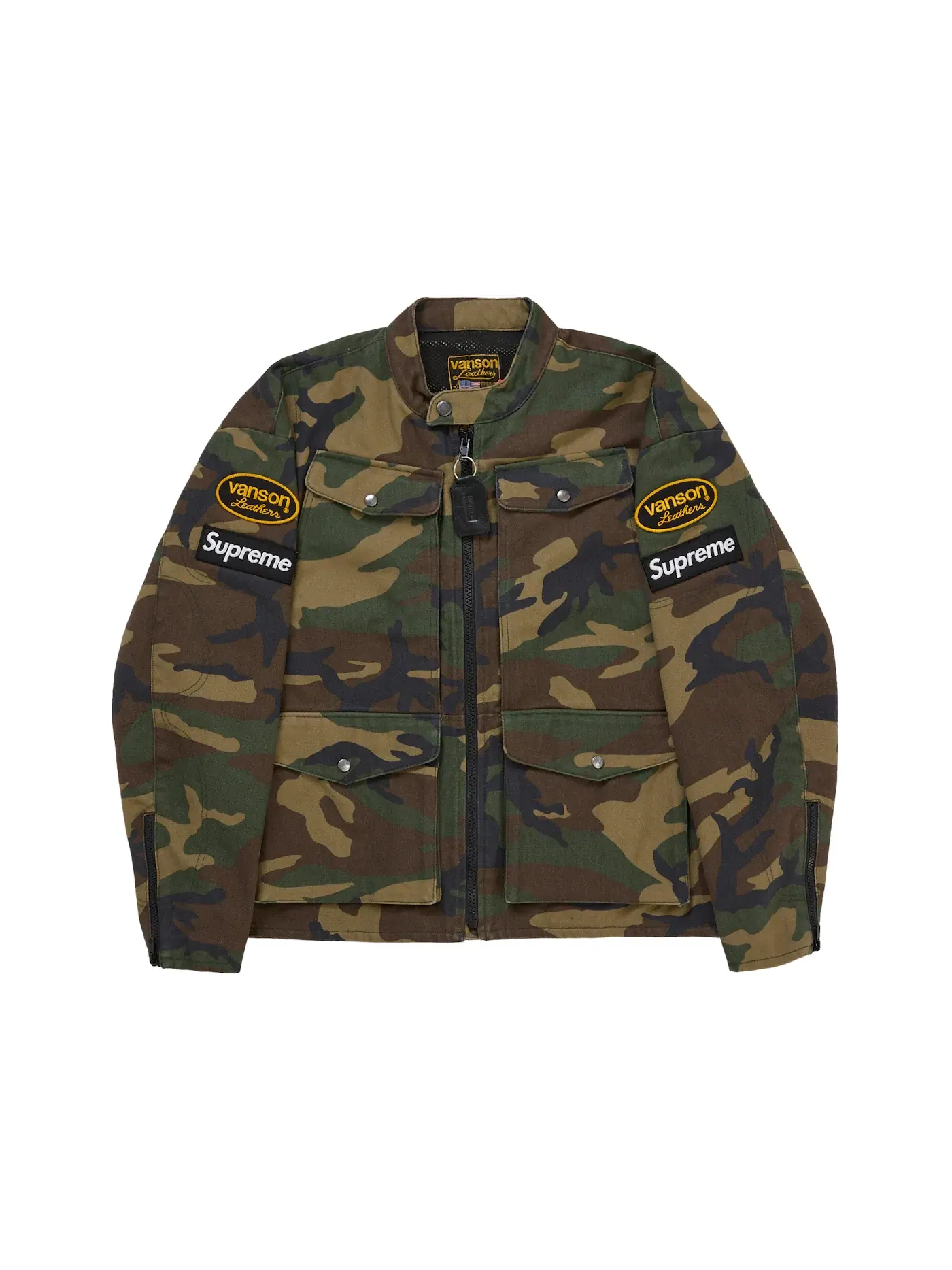 Мужская куртка Cordura из коллекции SS26 Supreme Vanson Leathers, Woodland Camo — изображение 1 из 3