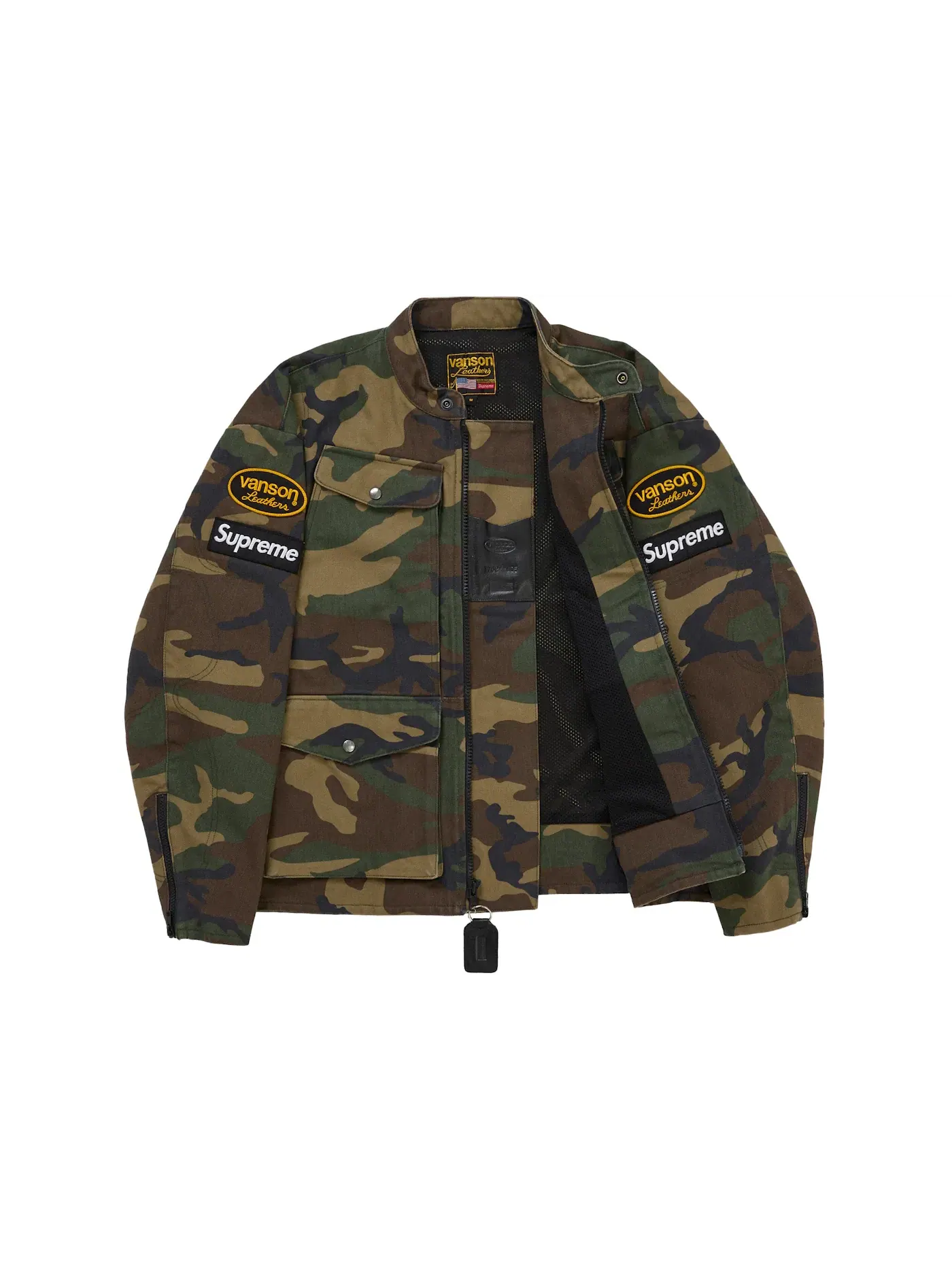 Мужская куртка Cordura из коллекции SS26 Supreme Vanson Leathers, Woodland Camo — изображение 2 из 3