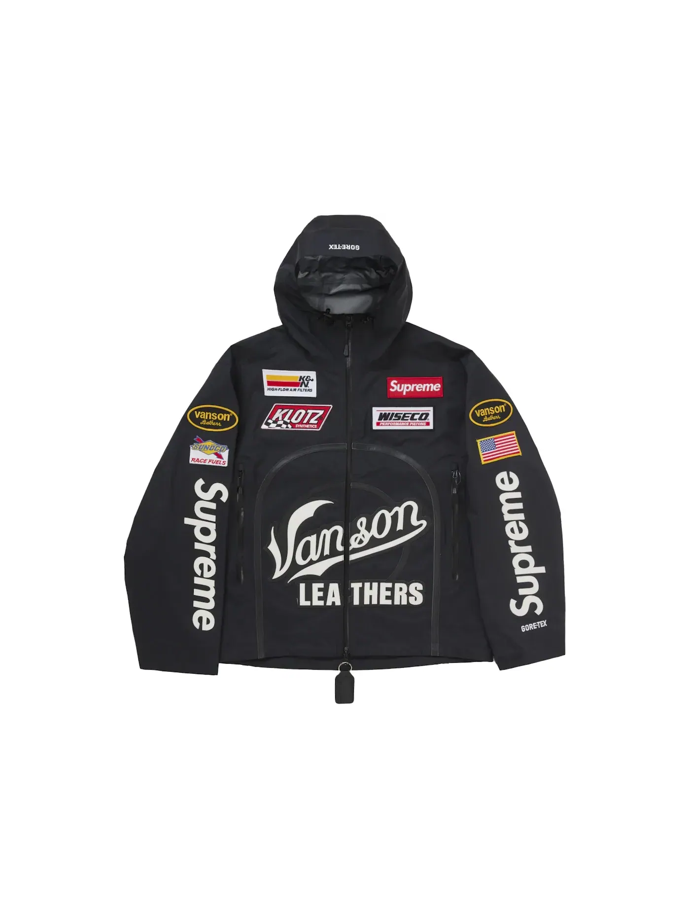 Мужская куртка из кожи GORE-TEX Vanson Leathers Supreme — изображение 1 из 3, черный