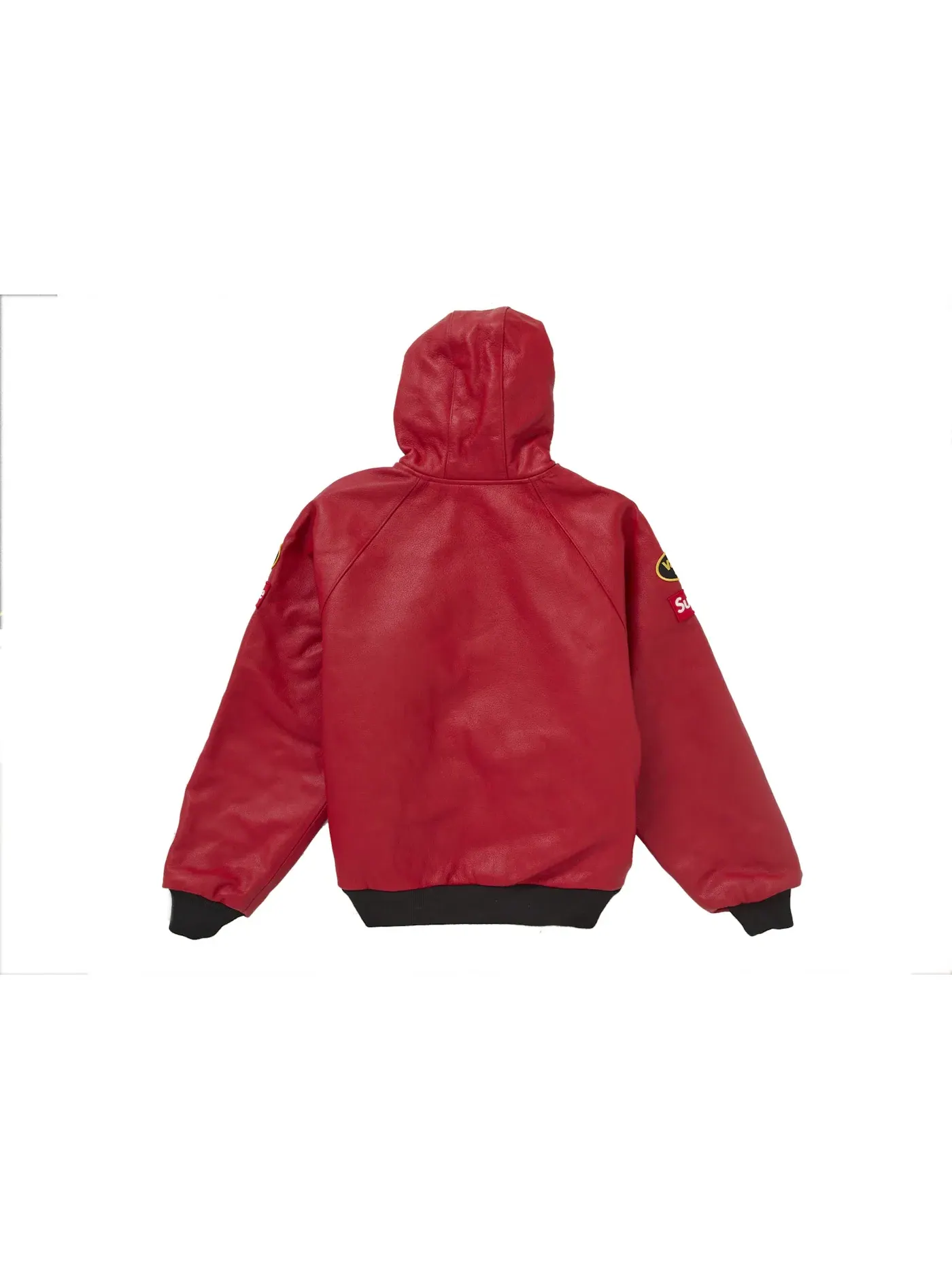 Мужская куртка с капюшоном из кожи Vanson Leathers Supreme — изображение 3 из 3, красный