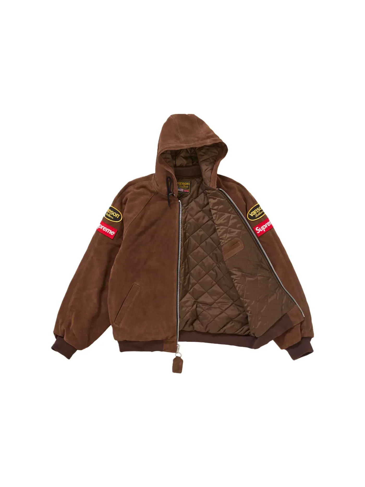 Мужская куртка с капюшоном из замши Supreme Vanson Leathers, Suede — изображение 2 из 3