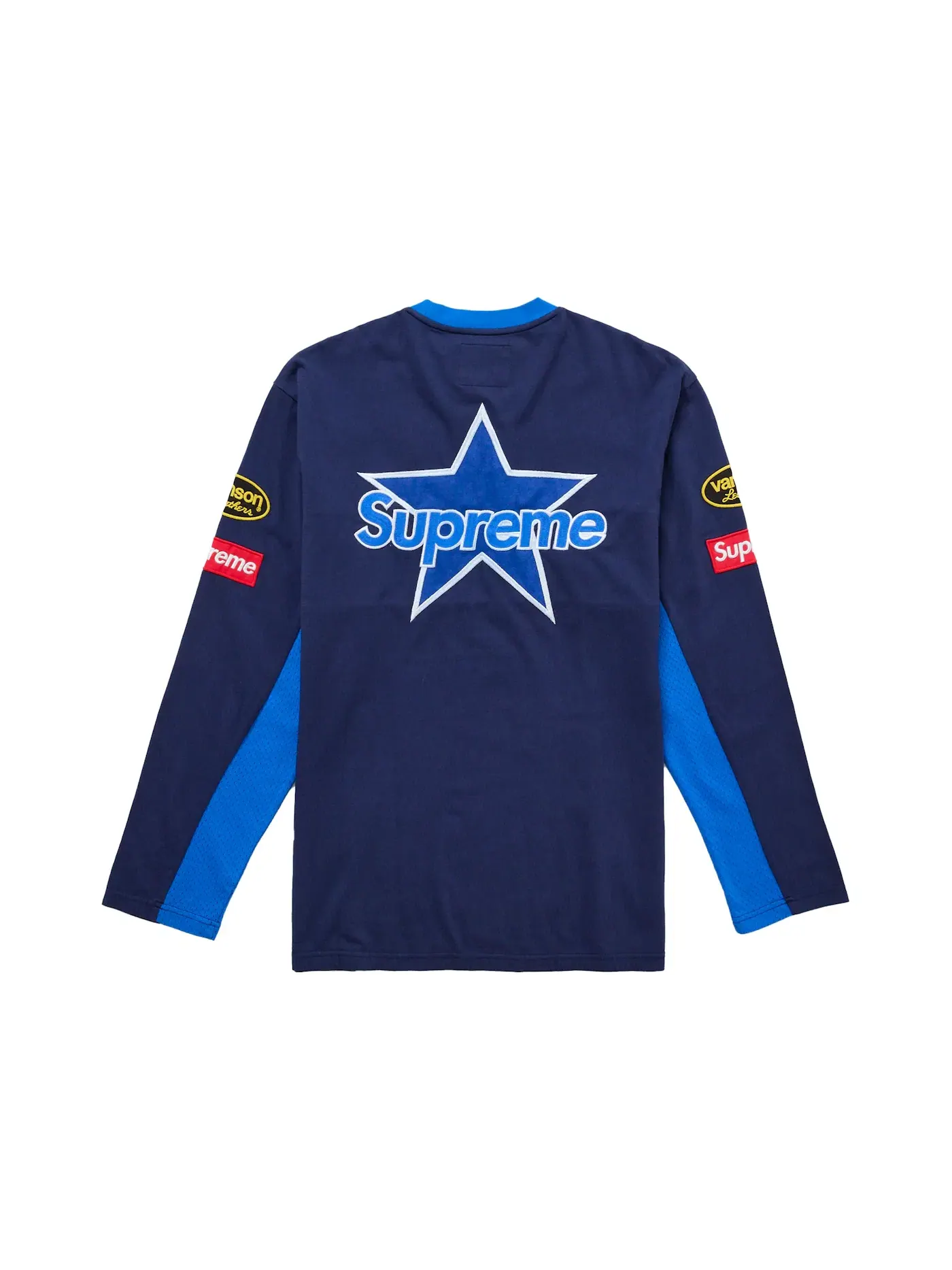 Мужская футболка с длинным рукавом Vanson Leathers Supreme — изображение 2 из 2, темно-синий