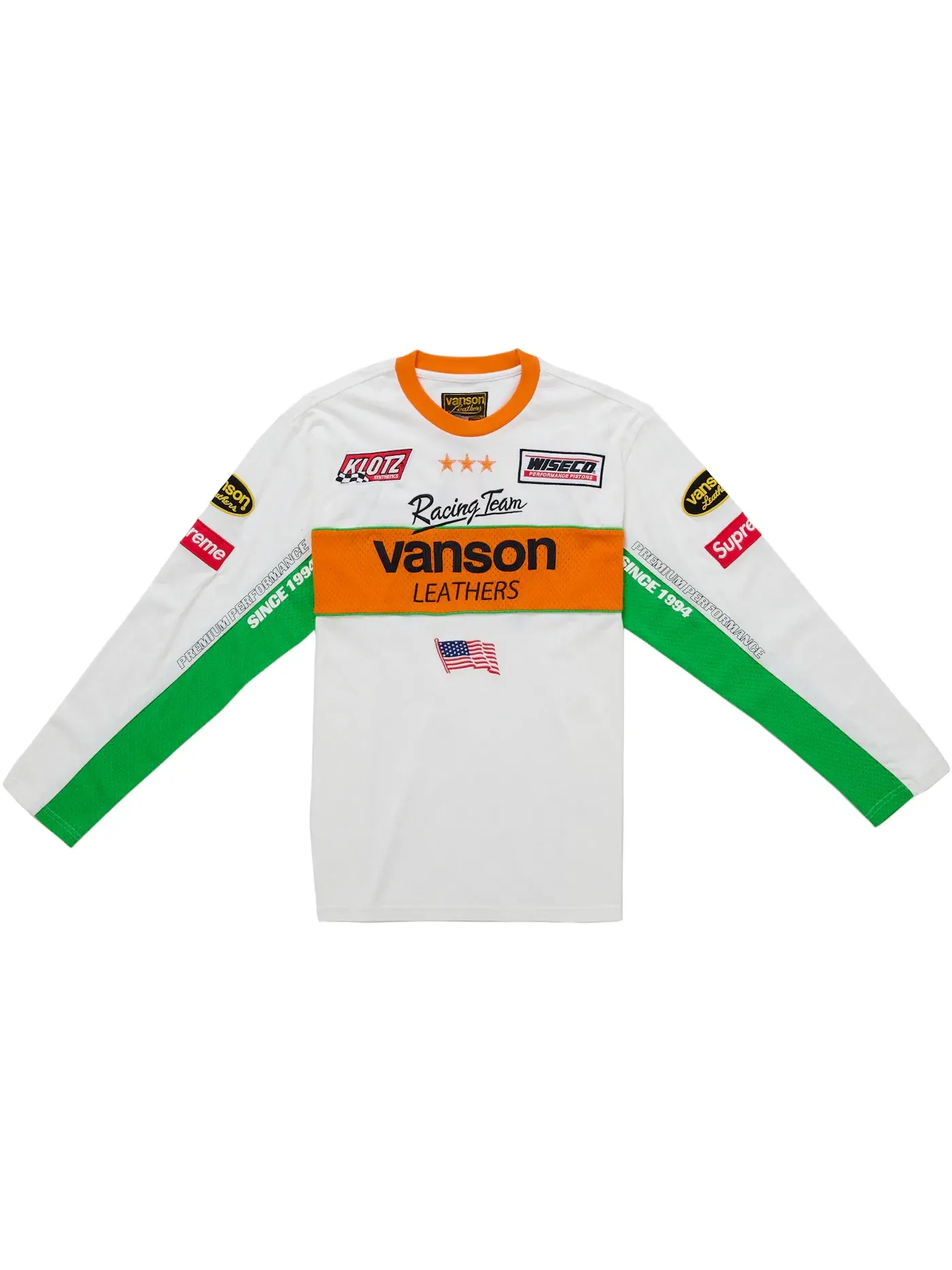 Мужская футболка с длинным рукавом Supreme Vanson Leathers Top — изображение 1 из 2, белый