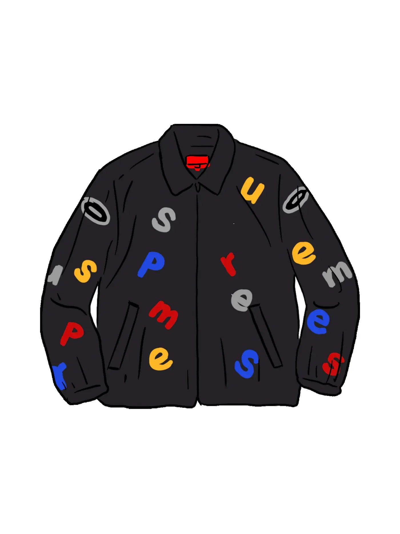Мужская куртка из кордуры с принтом Supreme Vanson Leathers Letters Jacket — изображение 1 из 1, черный