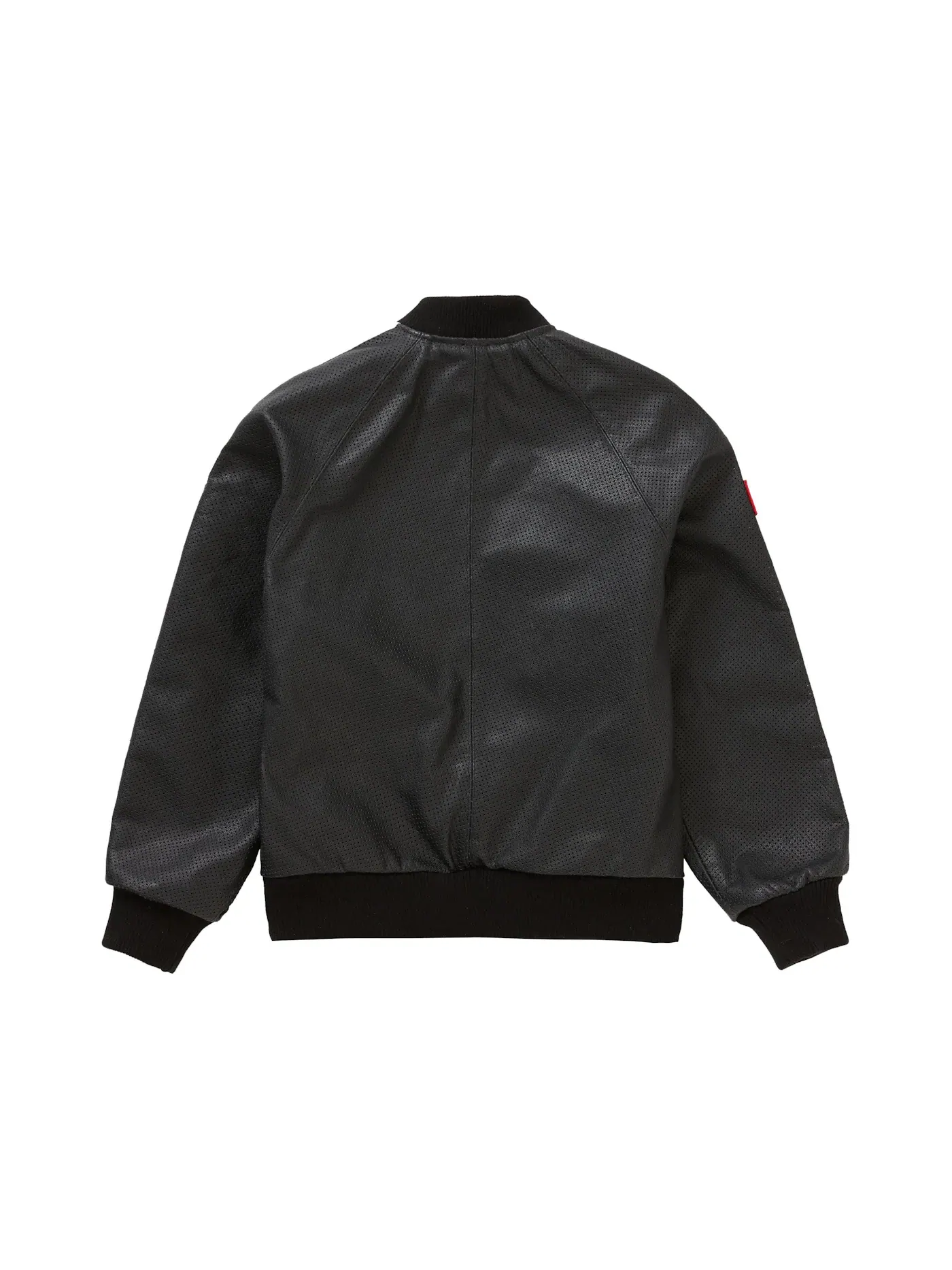 Мужская куртка-бомбер с перфорацией Supreme Vanson Leathers Bomber Jacket — изображение 2 из 3, черный