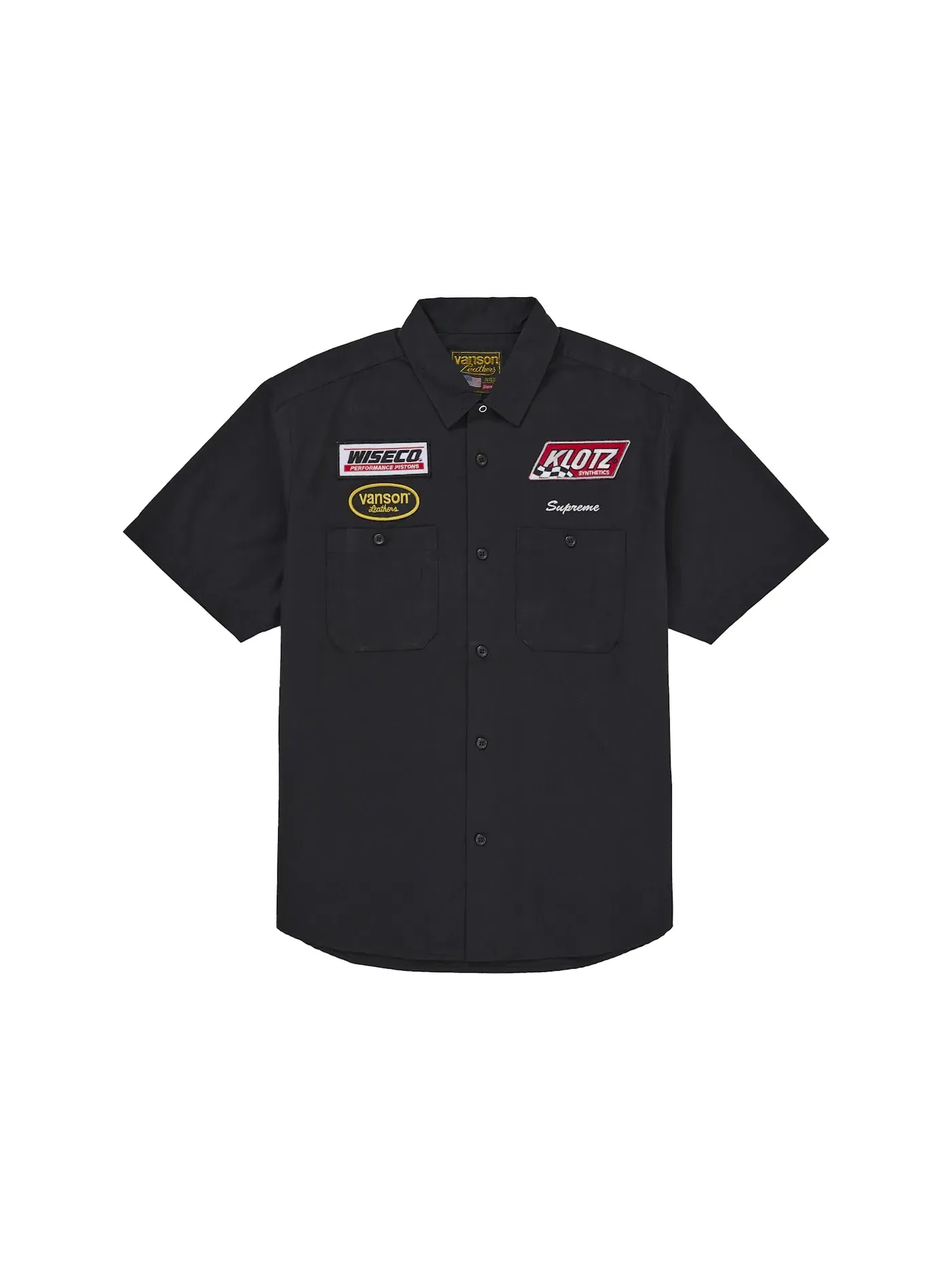 Мужская рабочая рубашка с коротким рукавом Supreme Vanson Leathers S S Work Shirt — изображение 1 из 2, черный