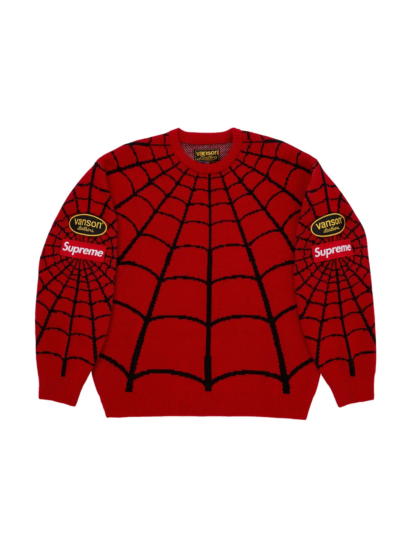 Мужской свитер с принтом Spider-Man Supreme Vanson Leathers — изображение 1 из 3, красный