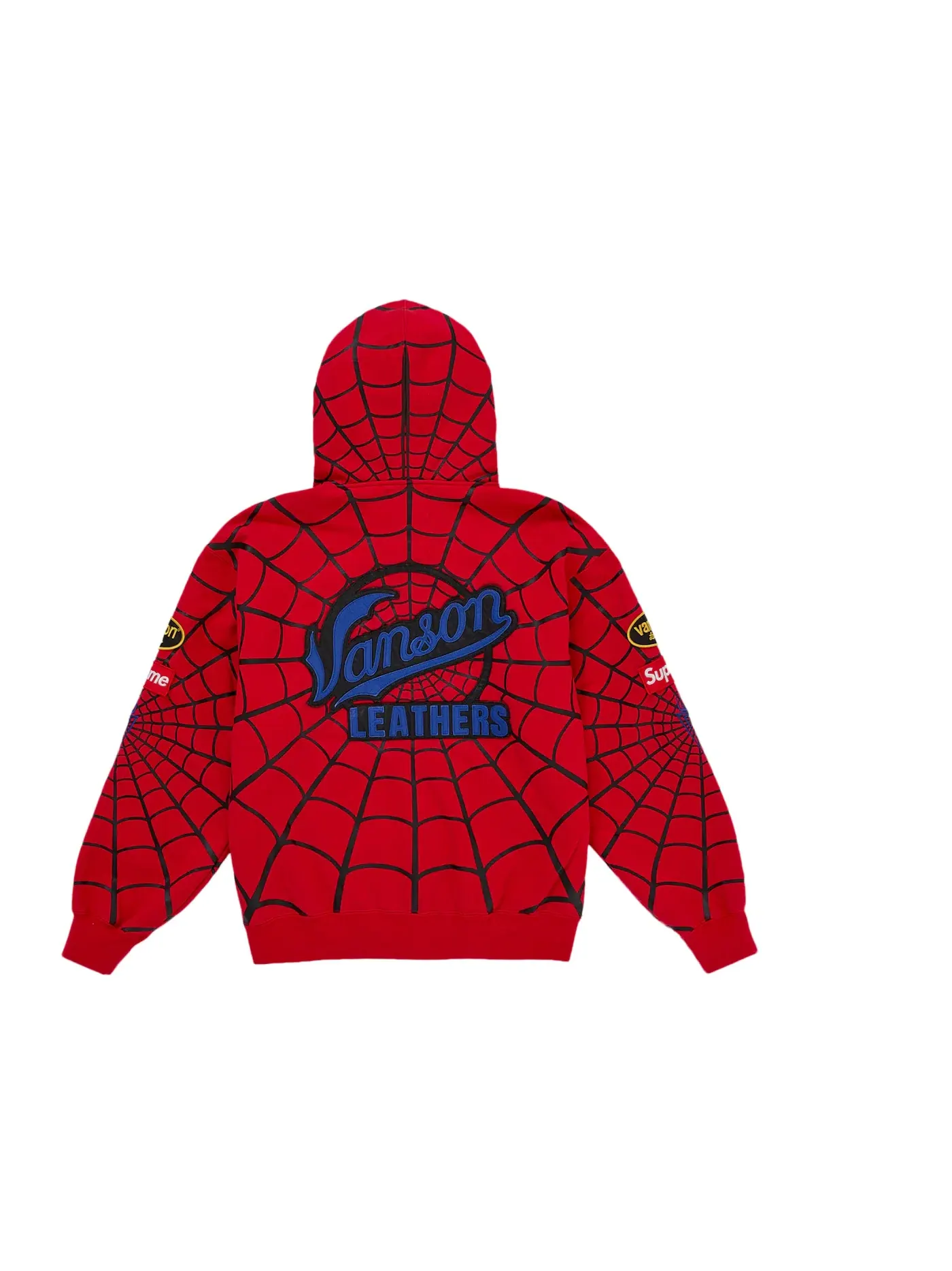 Мужская худи с застежкой-молнией Spider-Man Supreme Vanson Leathers — изображение 2 из 2, красный