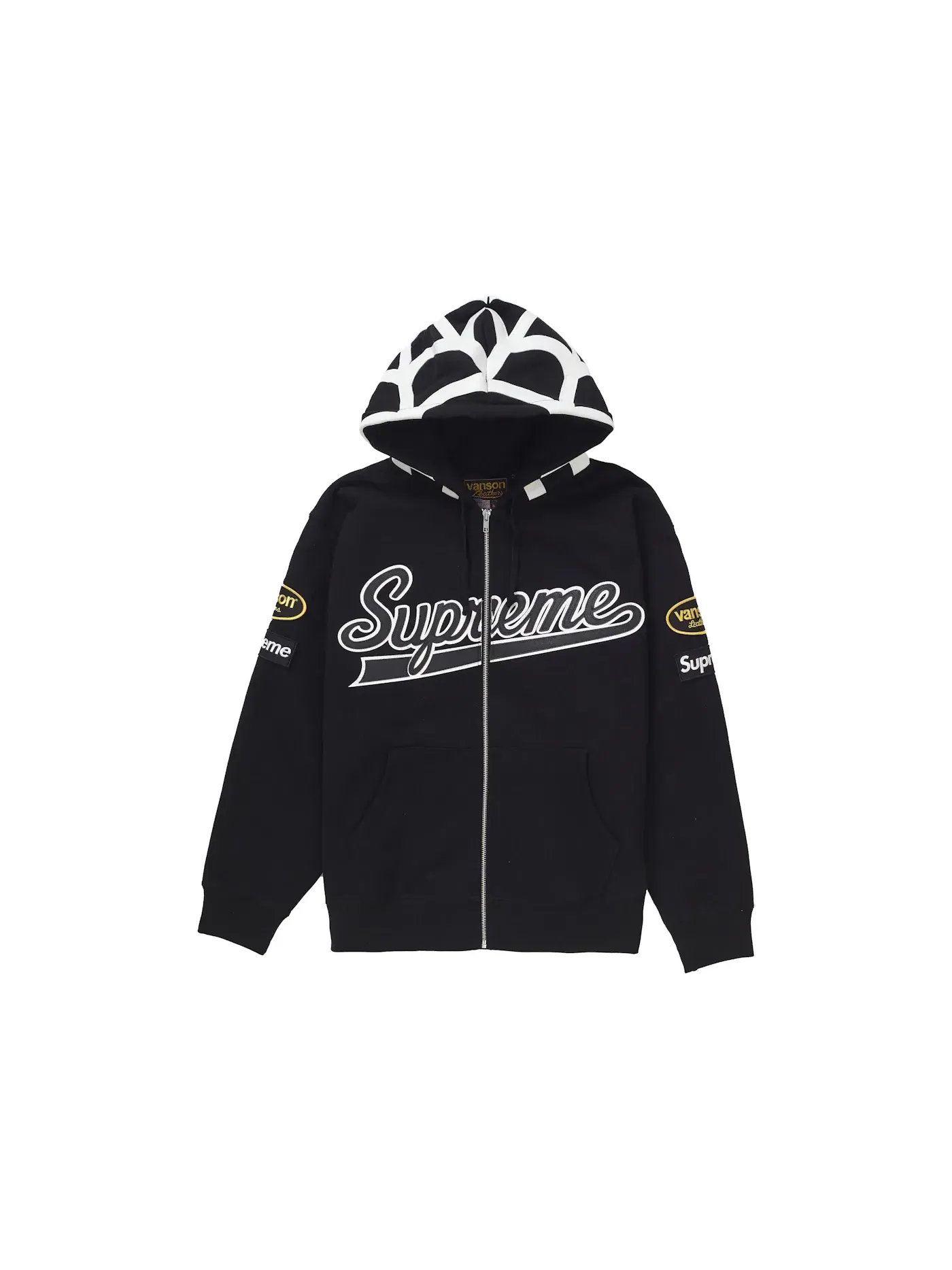 Мужской худи на молнии с принтом Spider Web Supreme Black — изображение 1 из 2