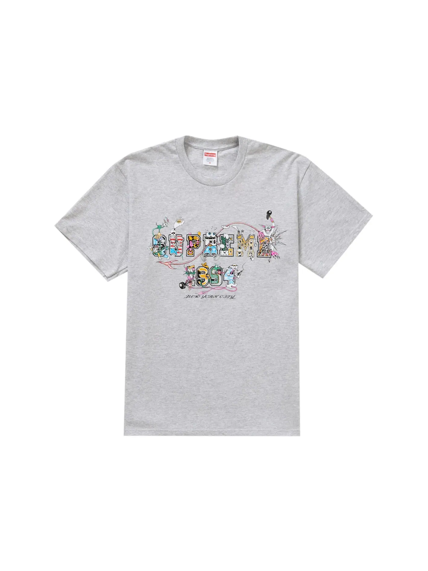 Мужская футболка с принтом Supreme Tee — изображение 1 из 1, серый
