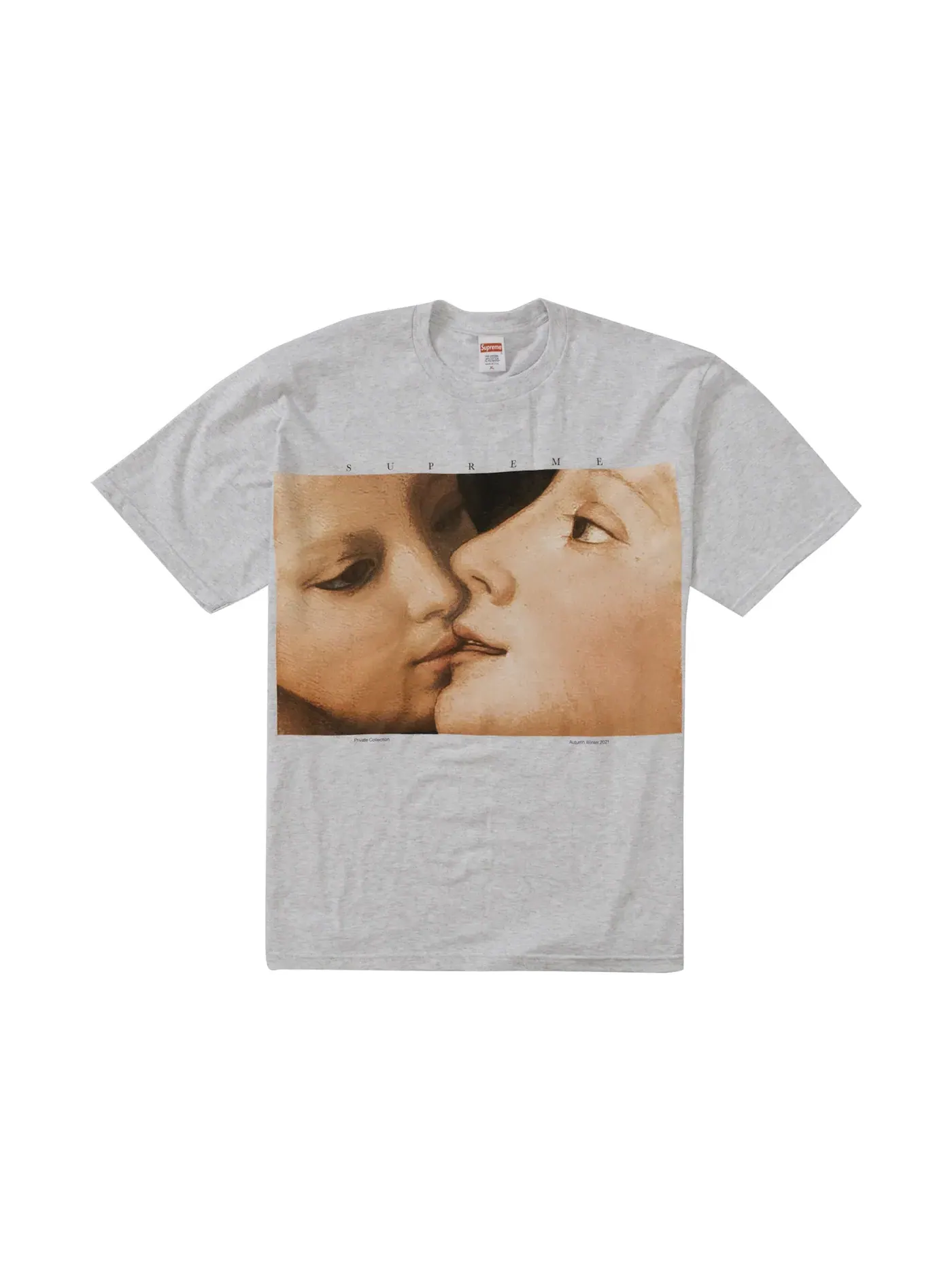 Мужская футболка с принтом Supreme Tee (FW21) — изображение 1 из 1, серый
