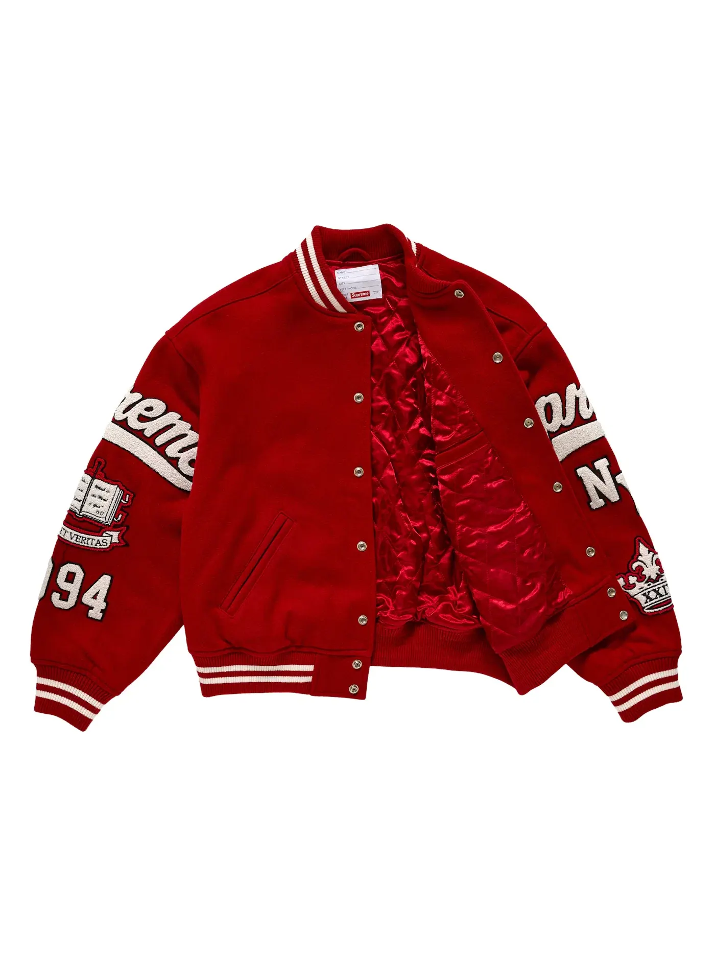 Мужская куртка-бомбер с вышивкой Supreme Veritas Red — изображение 2 из 3