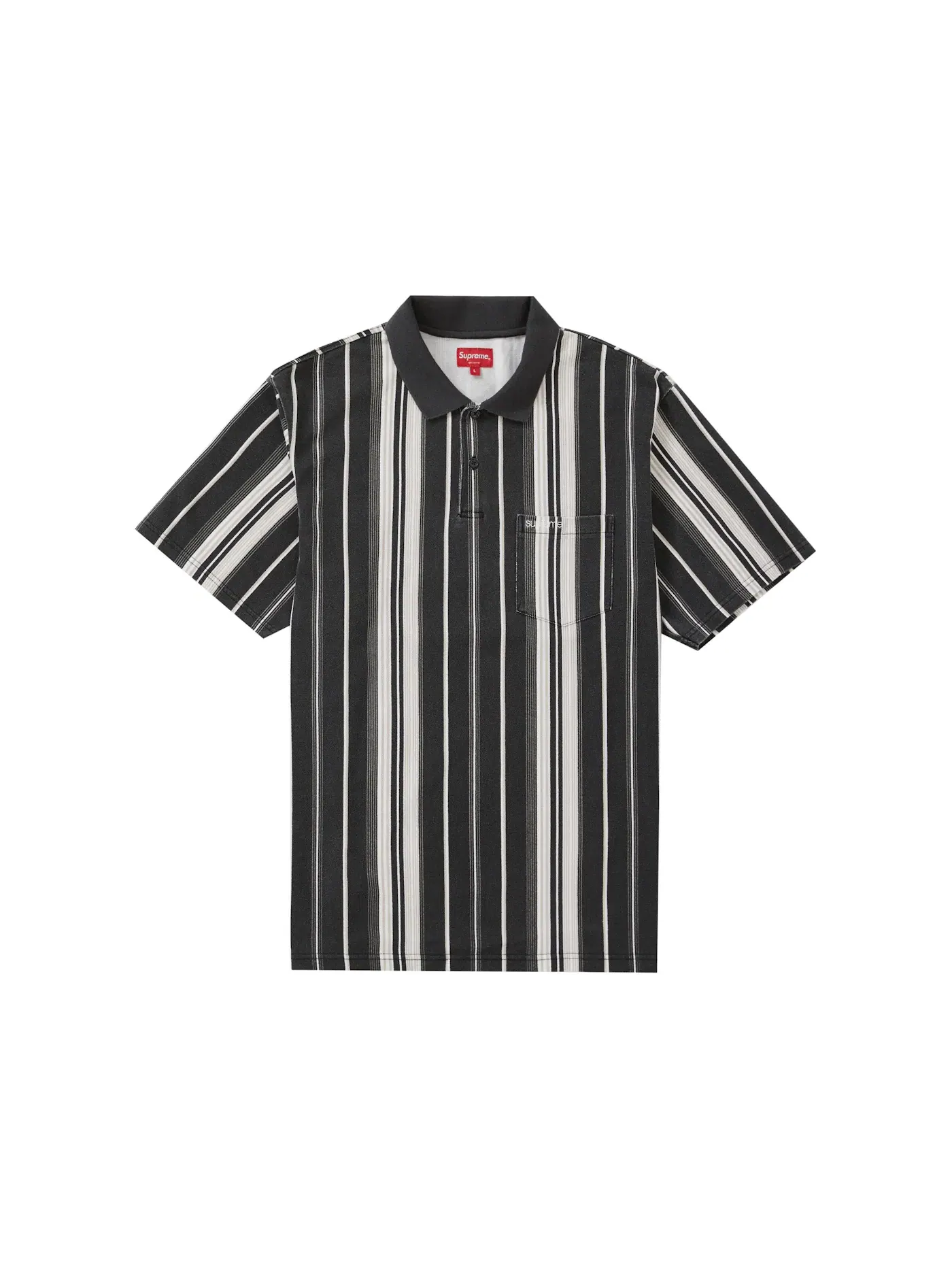 Мужское поло Supreme Vertical Stripe Polo — изображение 1 из 1, черный
