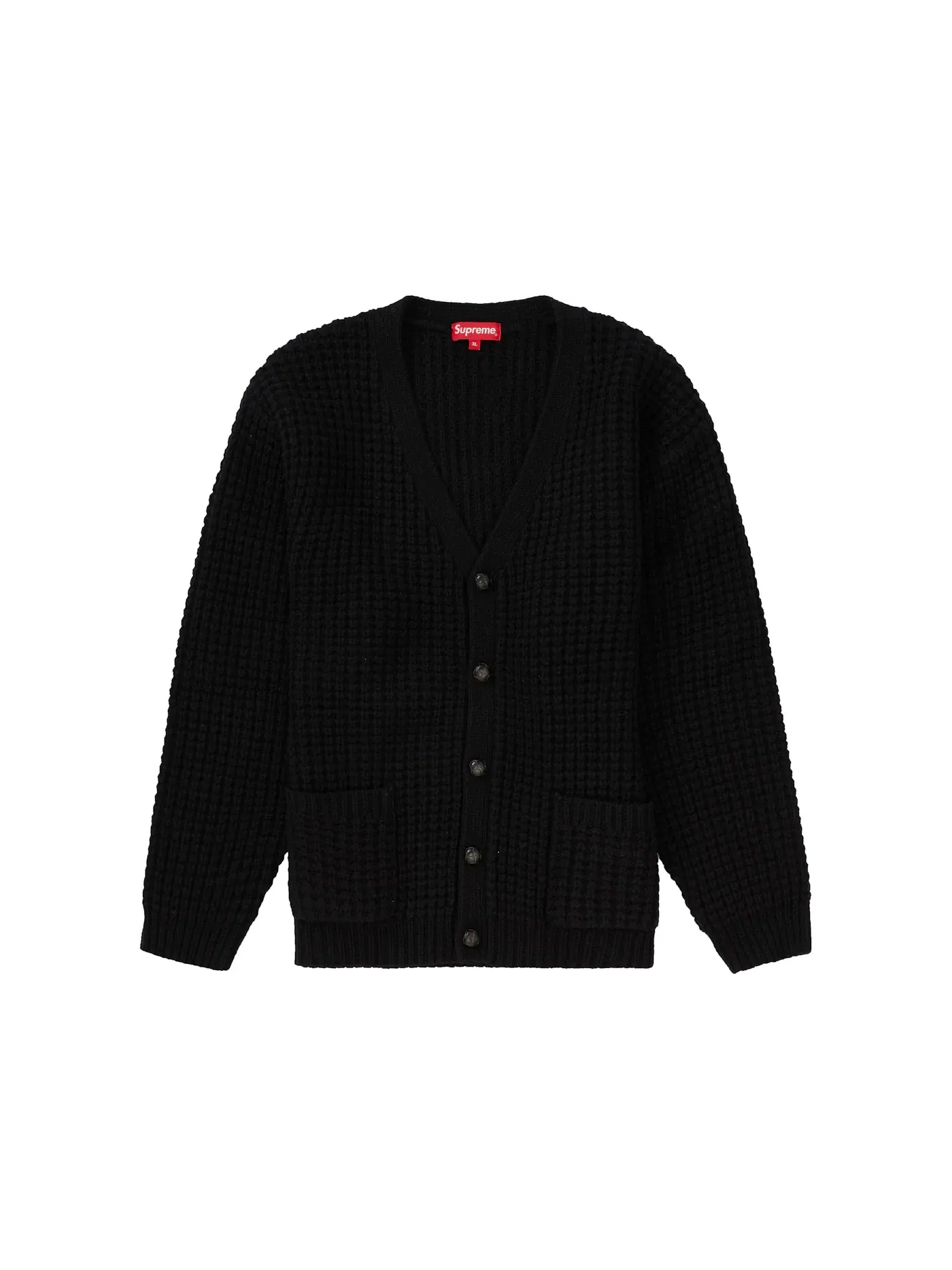 Мужское кардиган из вафельного трикотажа Supreme Cardigan — изображение 1 из 1, черный