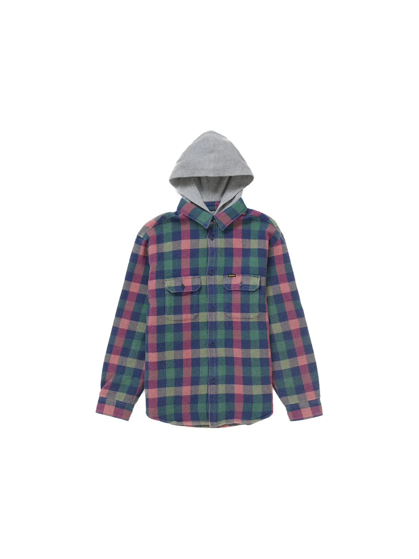 Мужская рубашка-худи с капюшоном в клетку Waffle Plaid Supreme — изображение 1 из 3, мульти