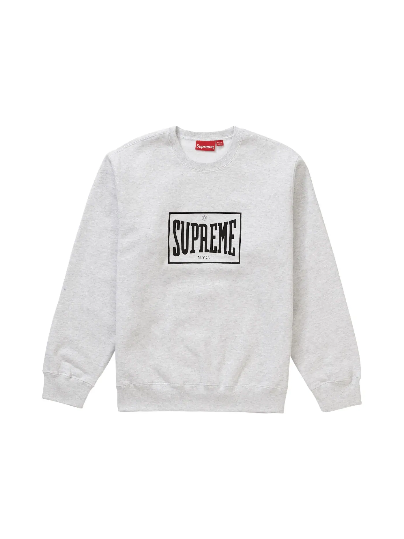 Мужской свитшот с принтом Supreme Warm Up Crewneck — изображение 1 из 1, серый