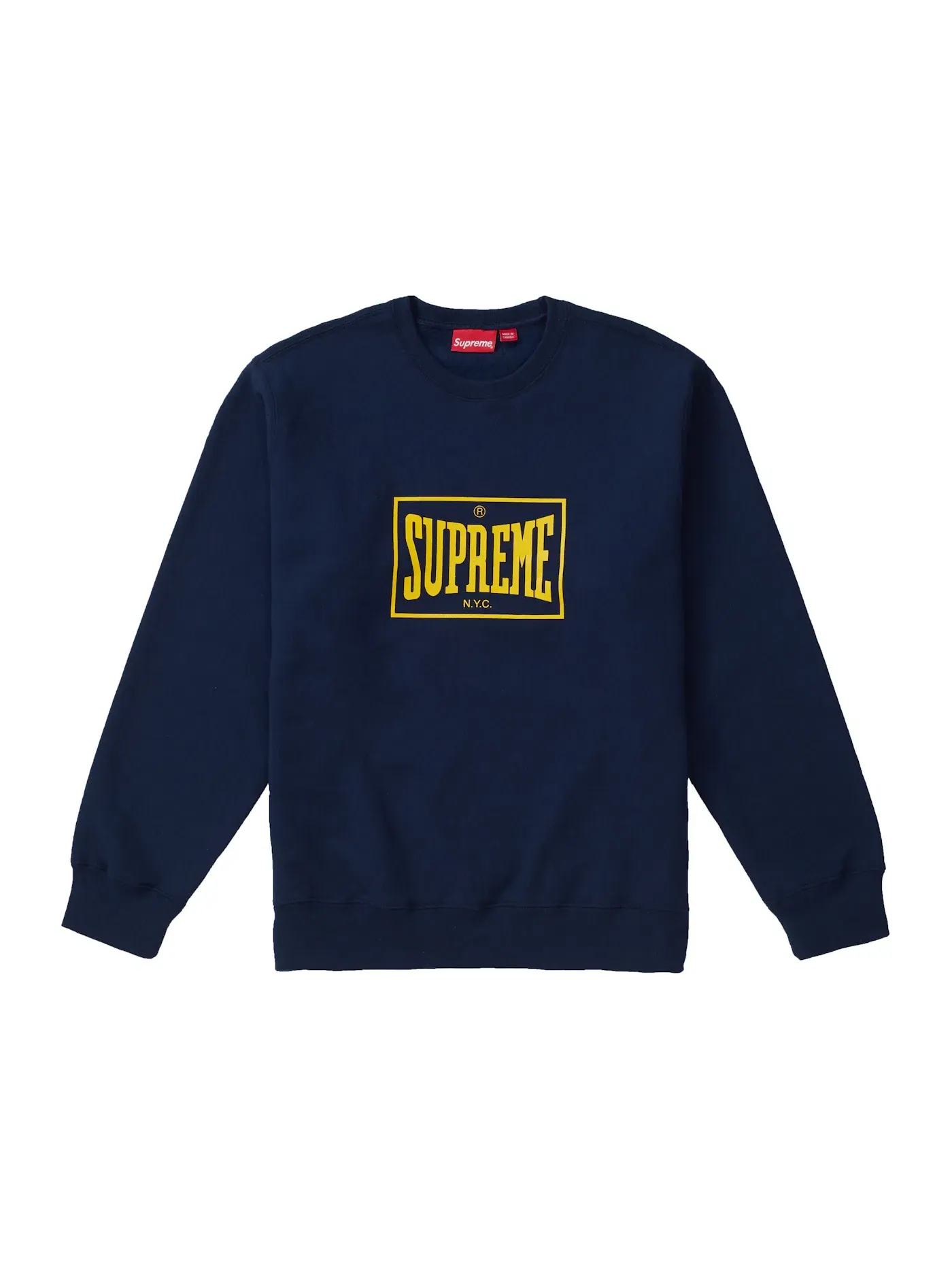 Мужской свитшот с логотипом Supreme Crewneck — изображение 1 из 1, темно-синий