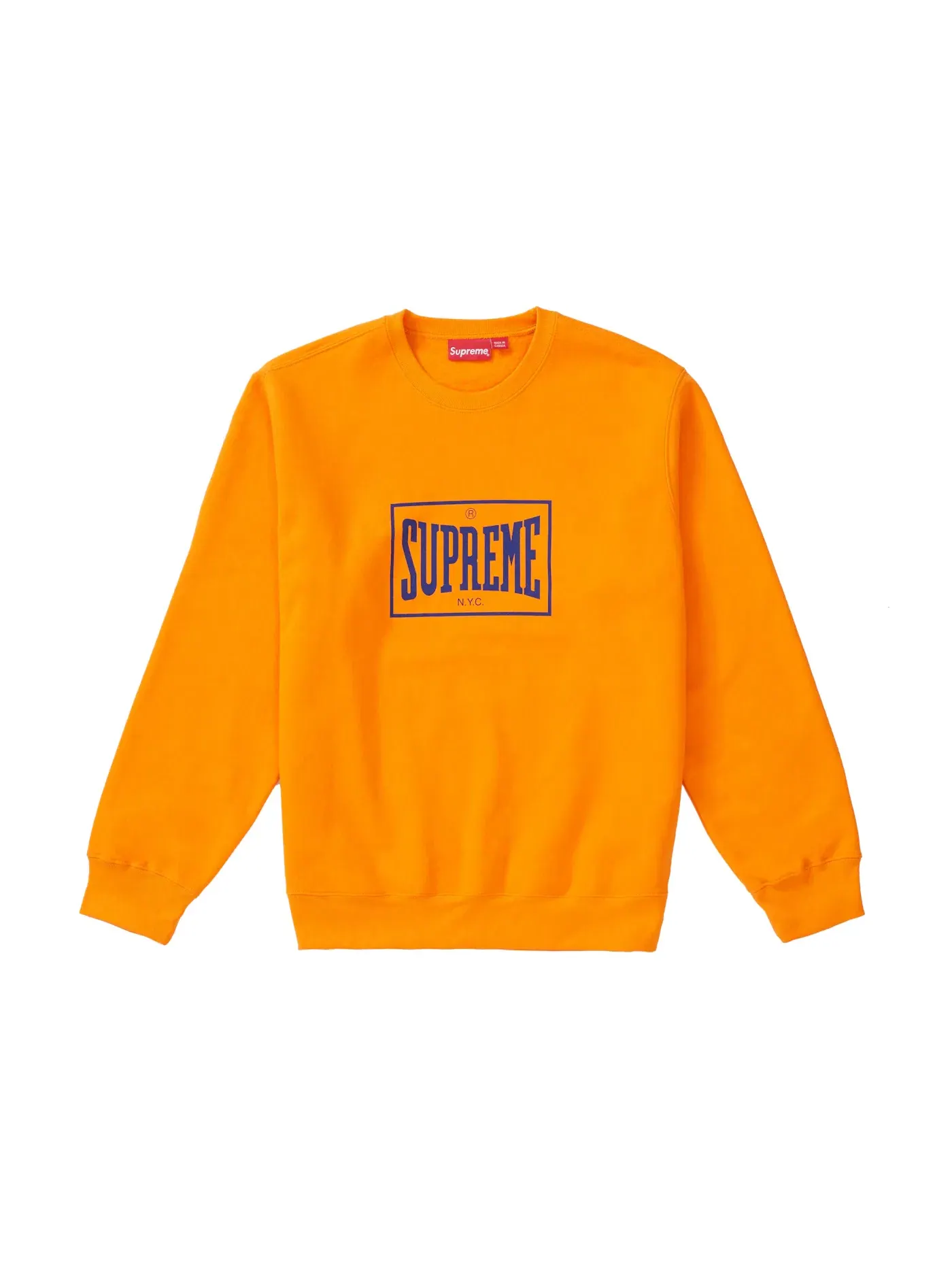 Мужской свитшот с принтом Supreme Warm Up Crewneck — изображение 1 из 1, оранжевый