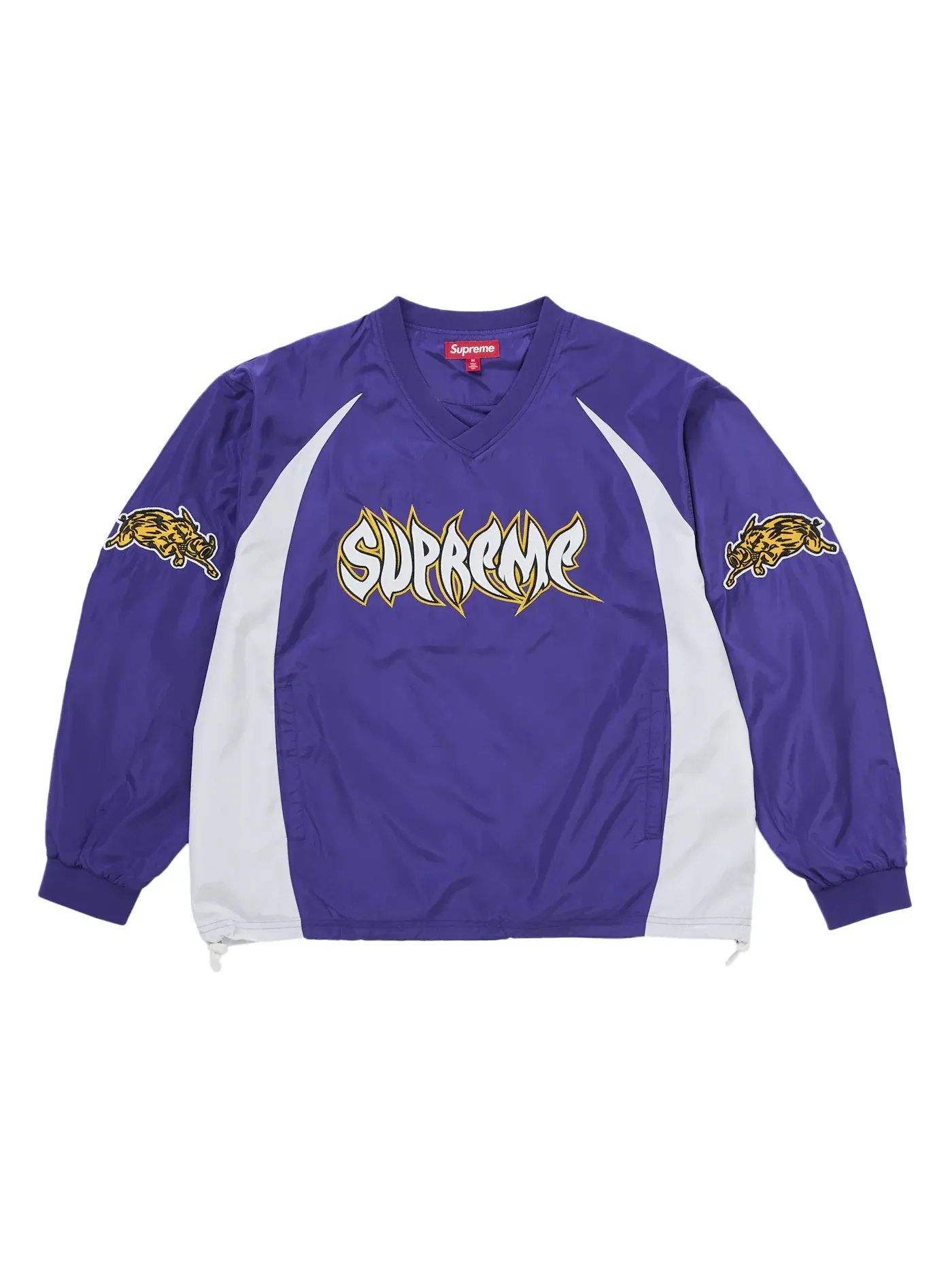 Мужской пуловер с принтом Supreme Warthog Warm Up Pullover Purple — изображение 1 из 2, фиолетовый