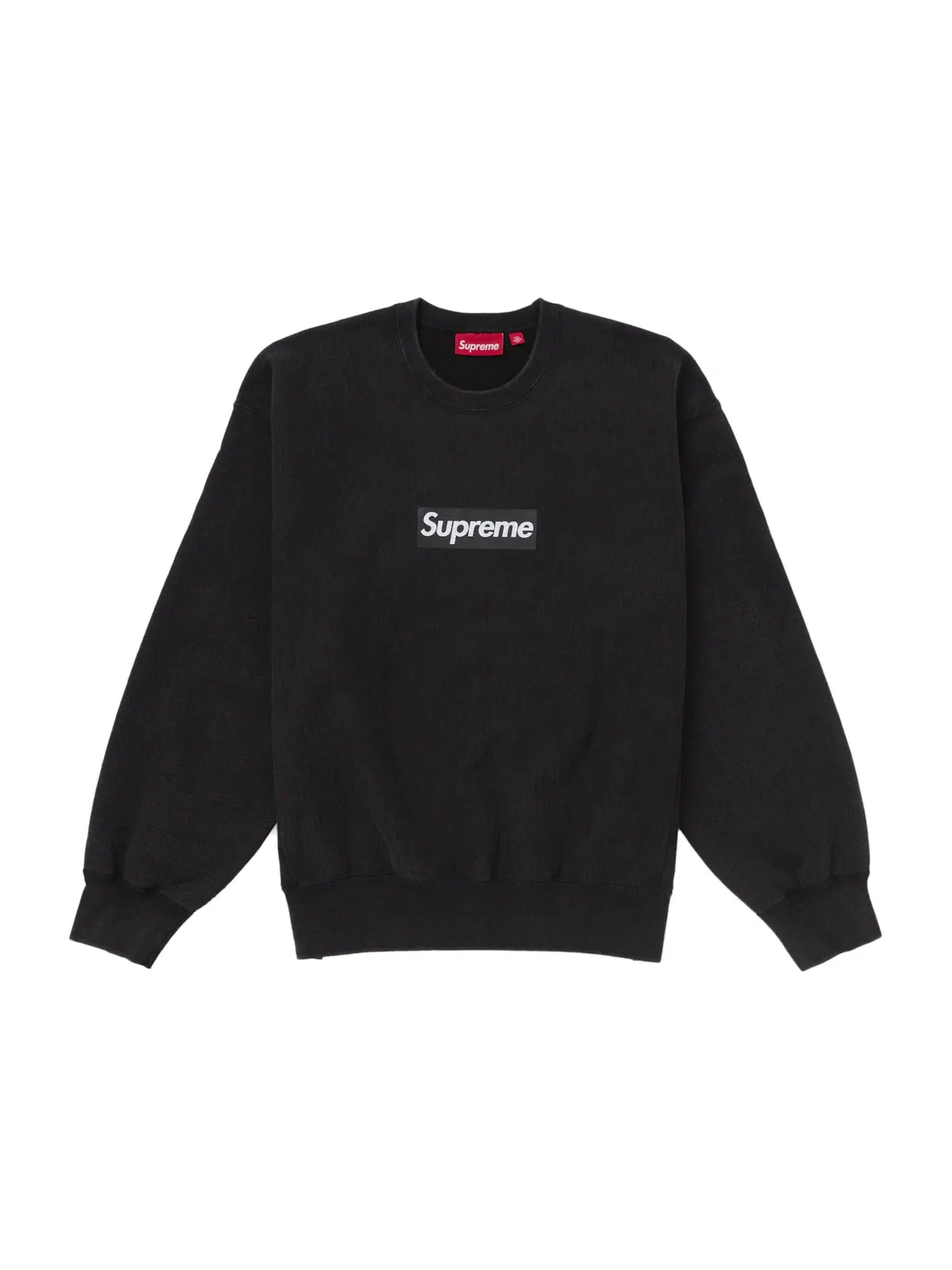 Мужской свитшот с выцветшим принтом Supreme Washed Box Logo Crewneck — изображение 1 из 1, черный