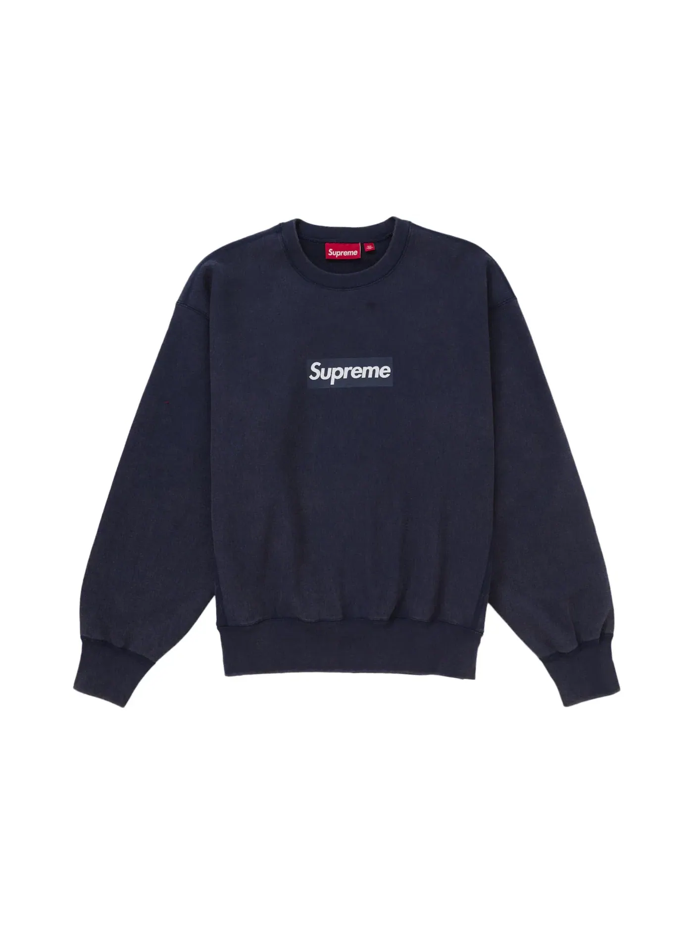 Мужской свитшот с выцветшим принтом Supreme Crewneck — изображение 1 из 1, темно-синий
